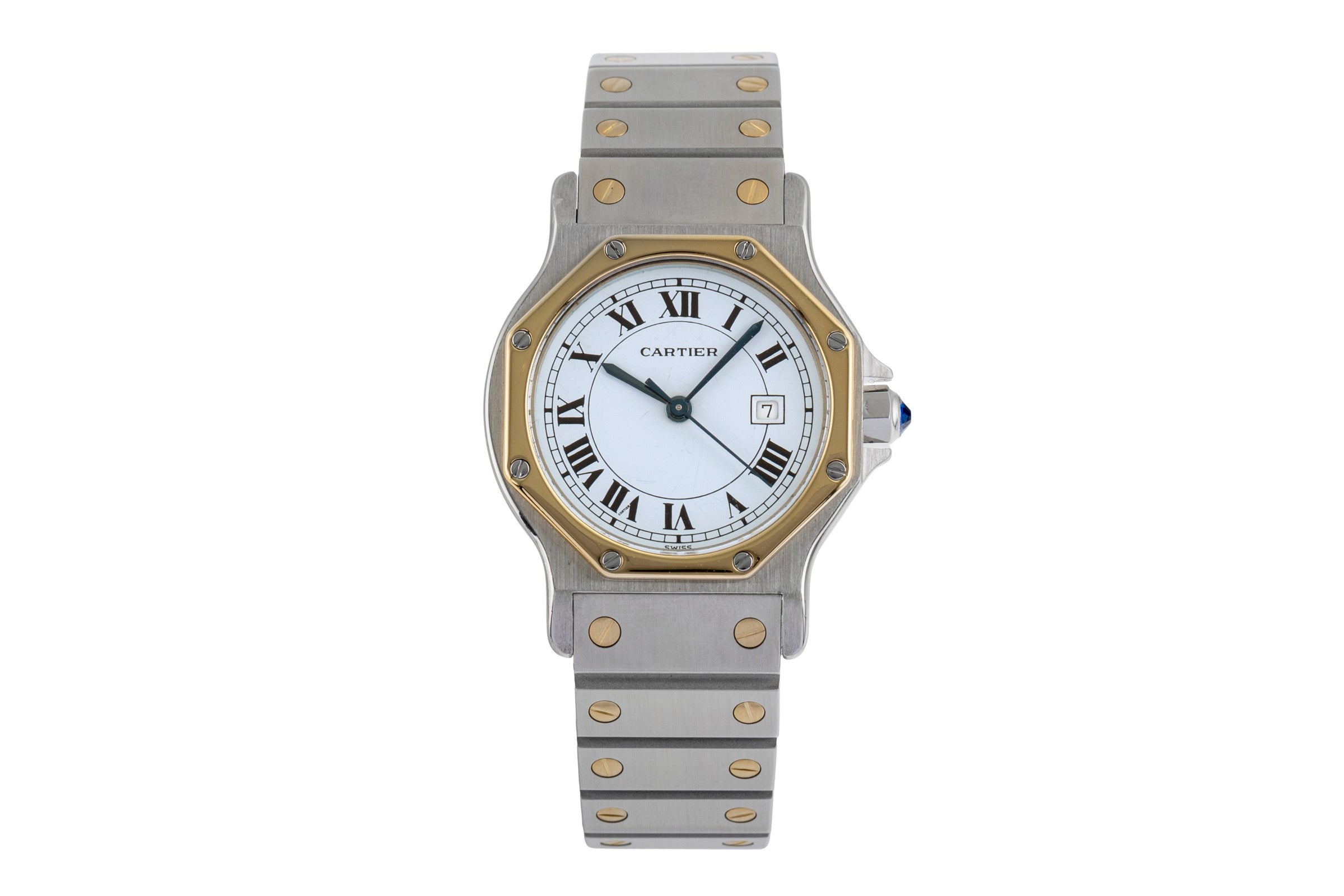 Cartier Santos LM Octagon Edelstahl / Gold Automatik Herrenuhr Medium Ref. 2966 [2504565]