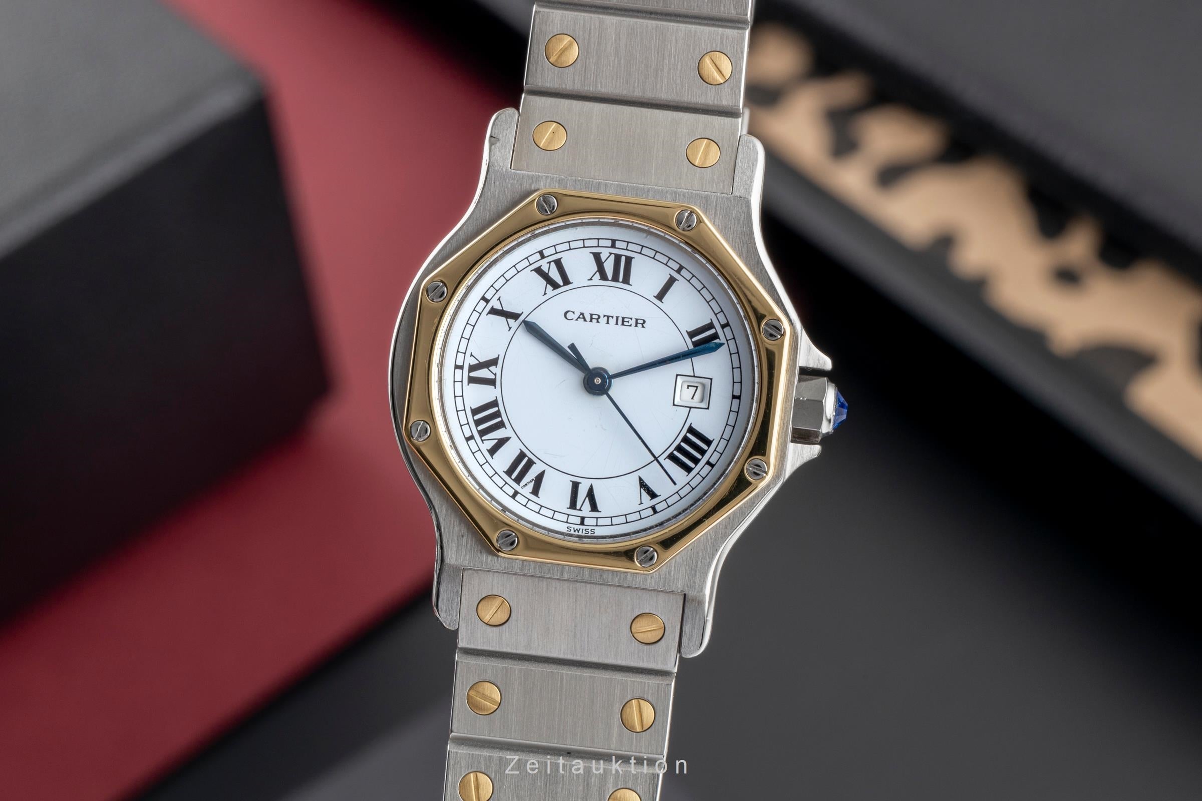 Cartier Santos LM Octagon Edelstahl / Gold Automatik Herrenuhr Medium Ref. 2966 [2504565]