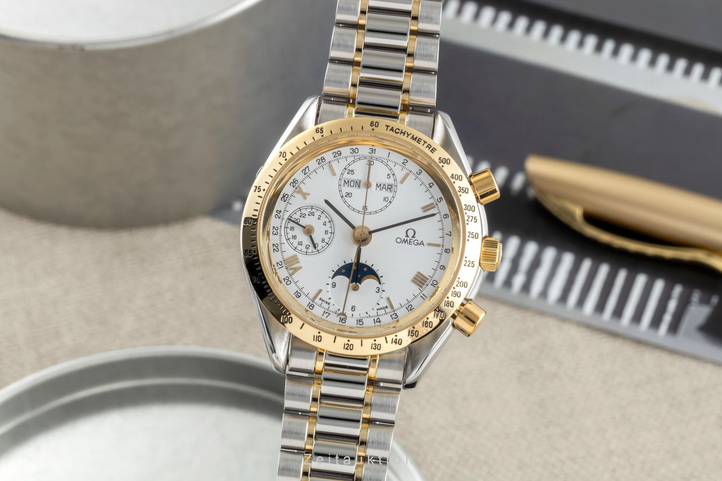 Omega Speedmaster chronograph steel / gold automatic men's watch 3730.20.00, 175.0034  [2504570]