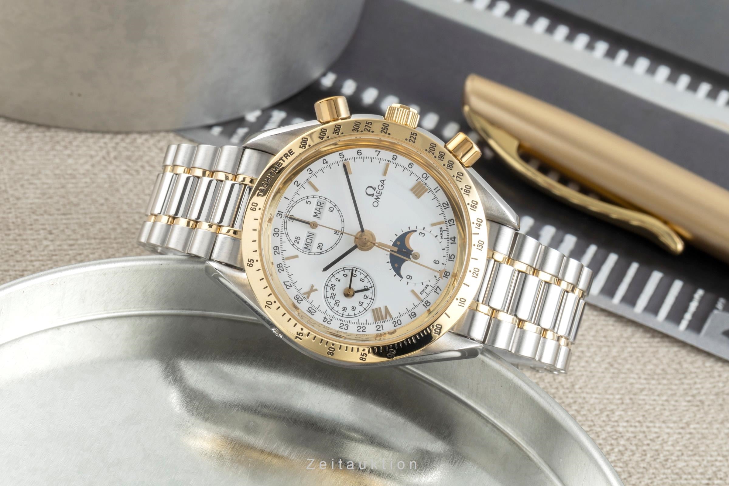 Omega Speedmaster chronograph steel / gold automatic men's watch 3730.20.00, 175.0034  [2504570]