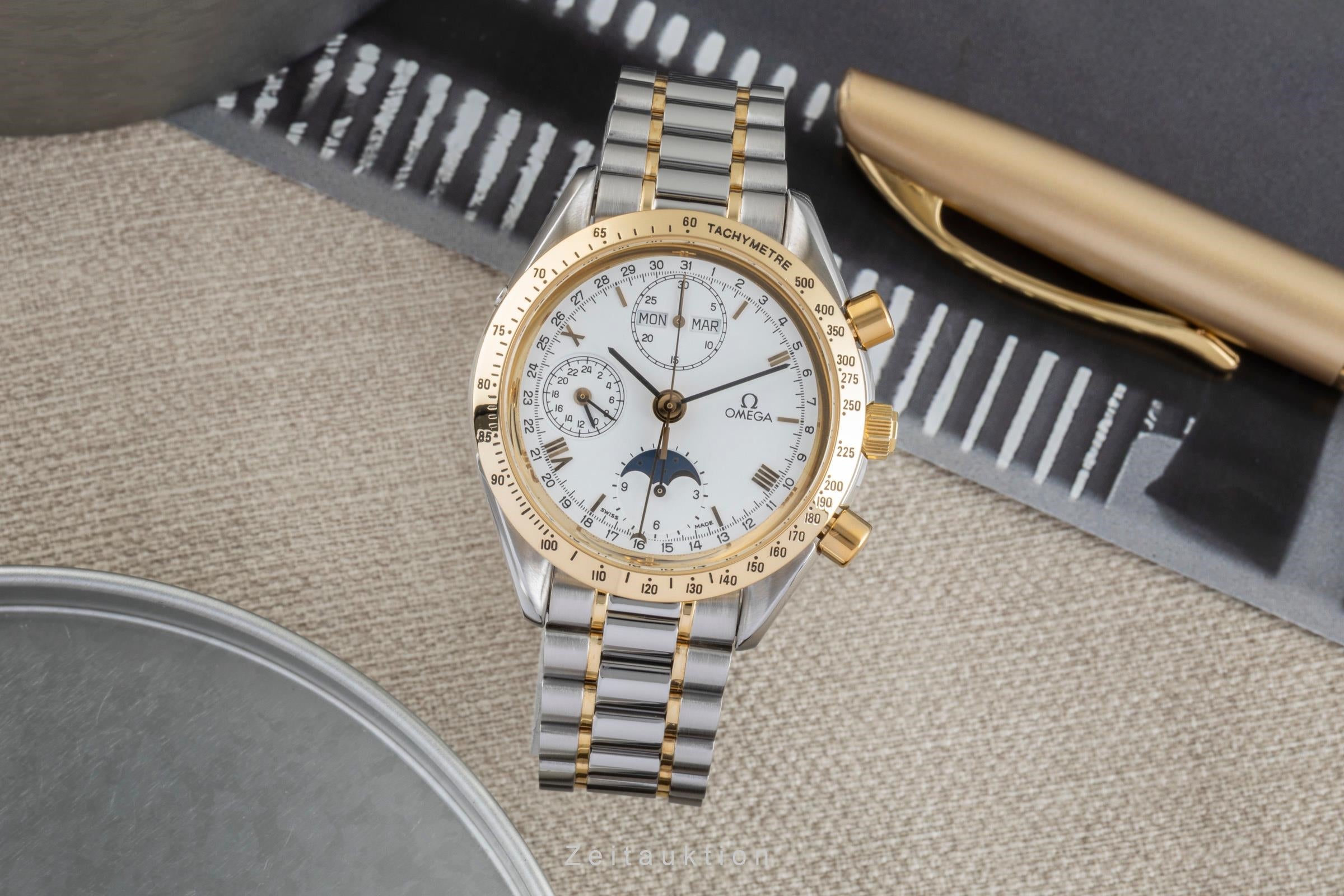 Omega Speedmaster chronograph steel / gold automatic men's watch 3730.20.00, 175.0034  [2504570]
