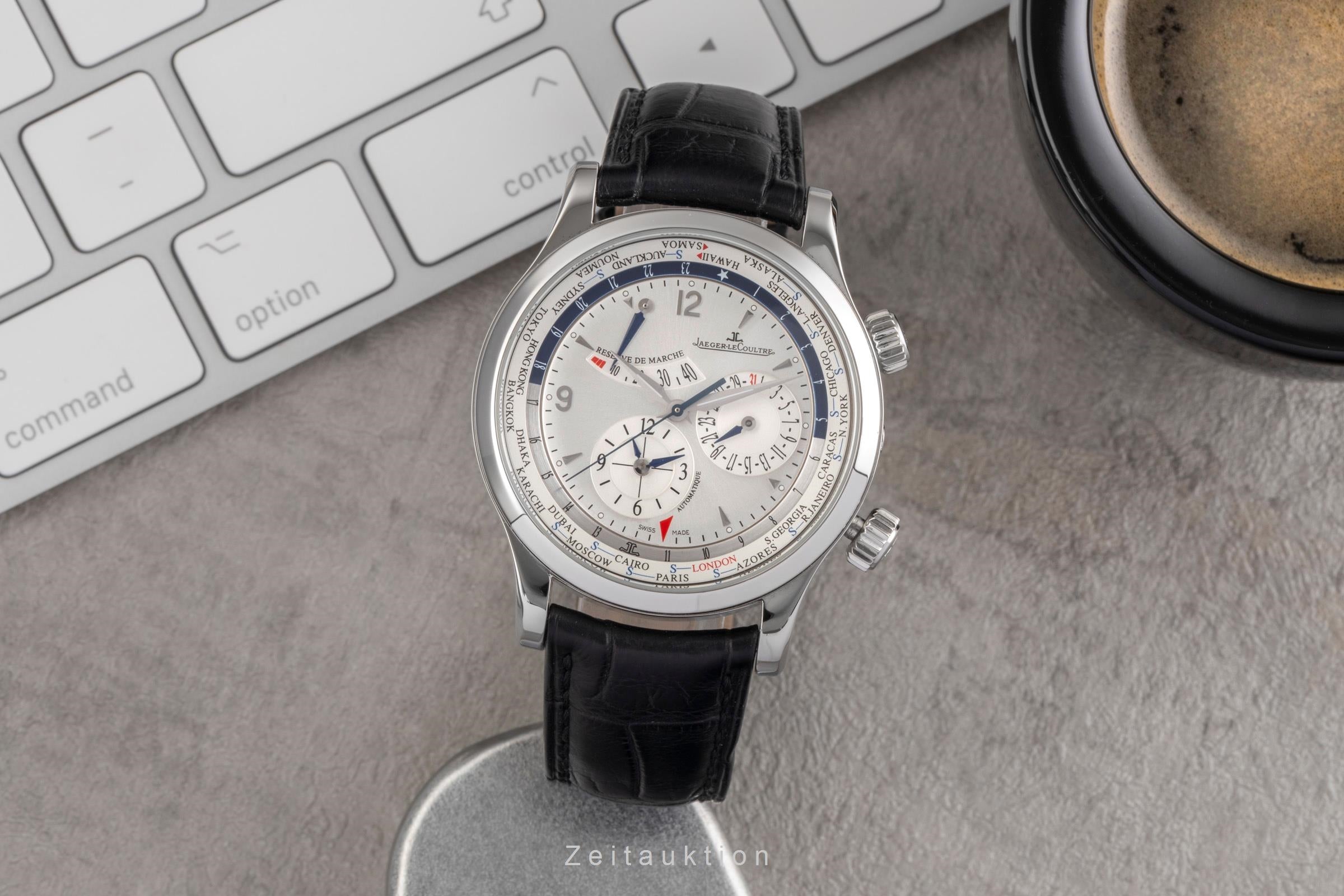 Jaeger LeCoultre Master Geographic steel automatic men's watch Q1528420  146.8.32.S LP: 16200EUR  [2504591]