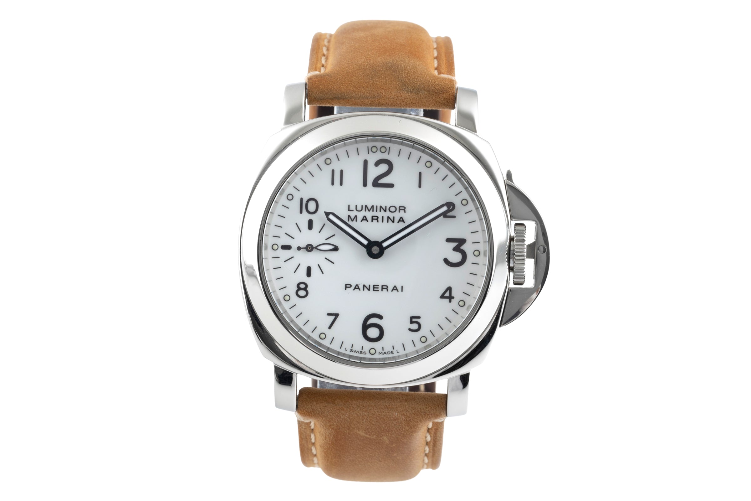 Panerai Luminor Marina acier à remontage manuel montre pour hommes PAM00113 LP: 6200EUR  [2504604]