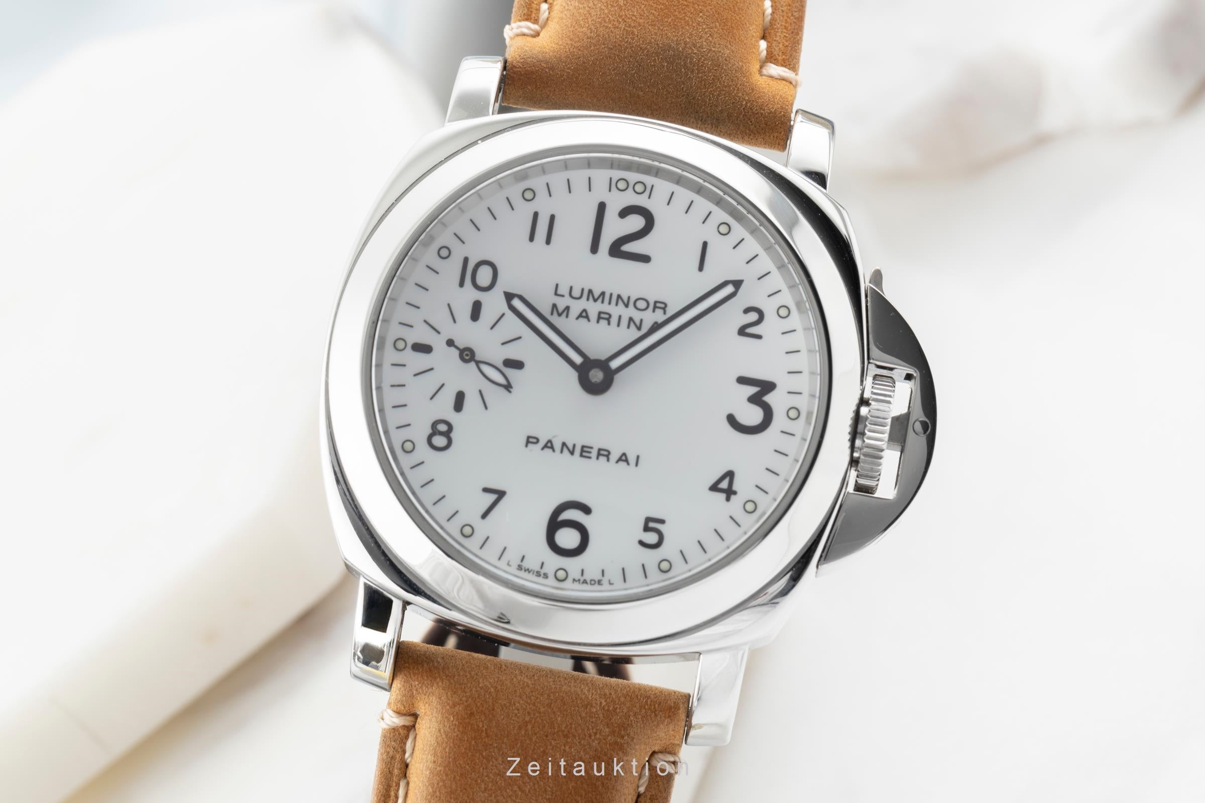 Panerai Luminor Marina acier à remontage manuel montre pour hommes PAM00113 LP: 6200EUR  [2504604]