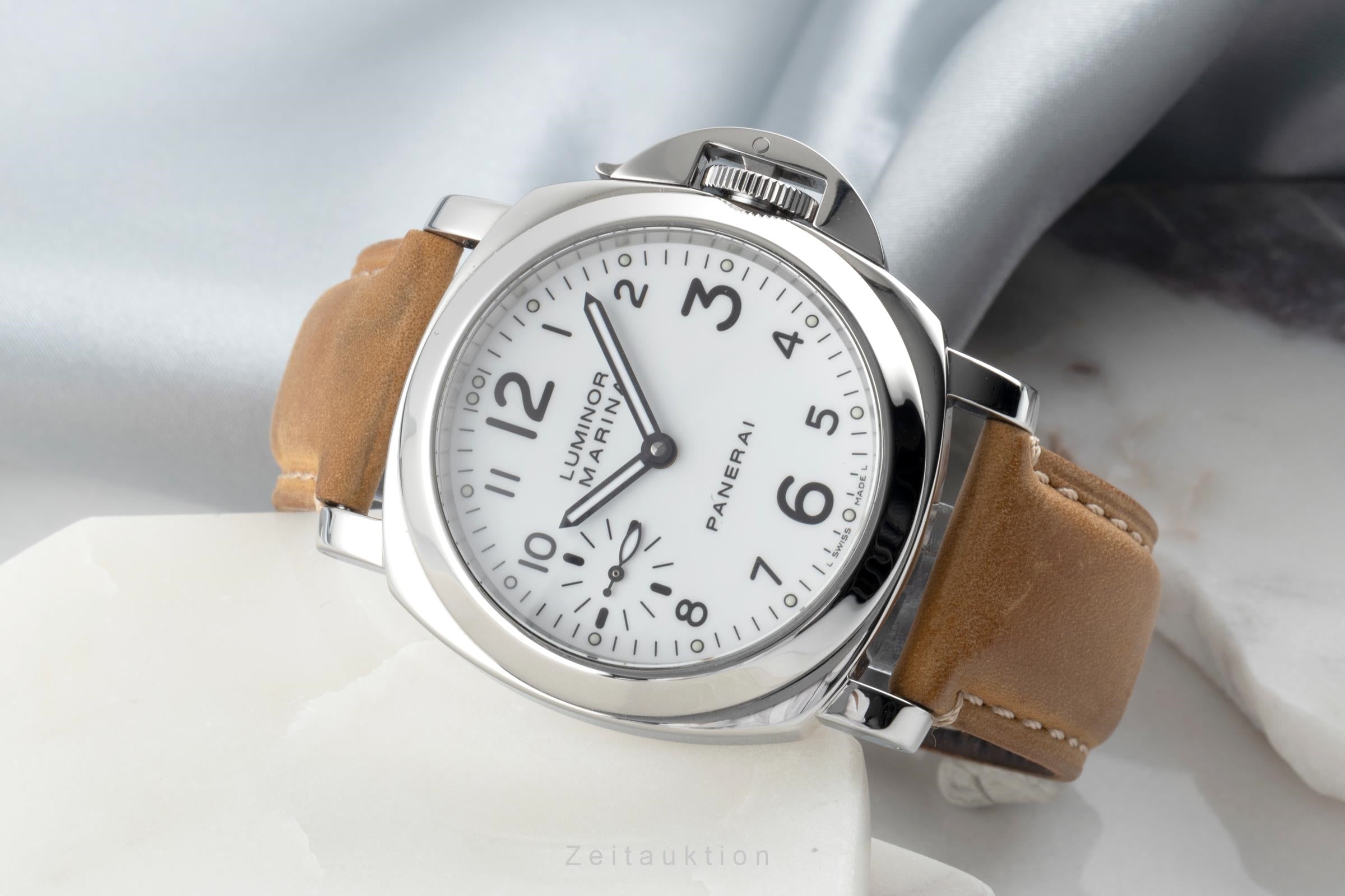 Panerai Luminor Marina acier à remontage manuel montre pour hommes PAM00113 LP: 6200EUR  [2504604]