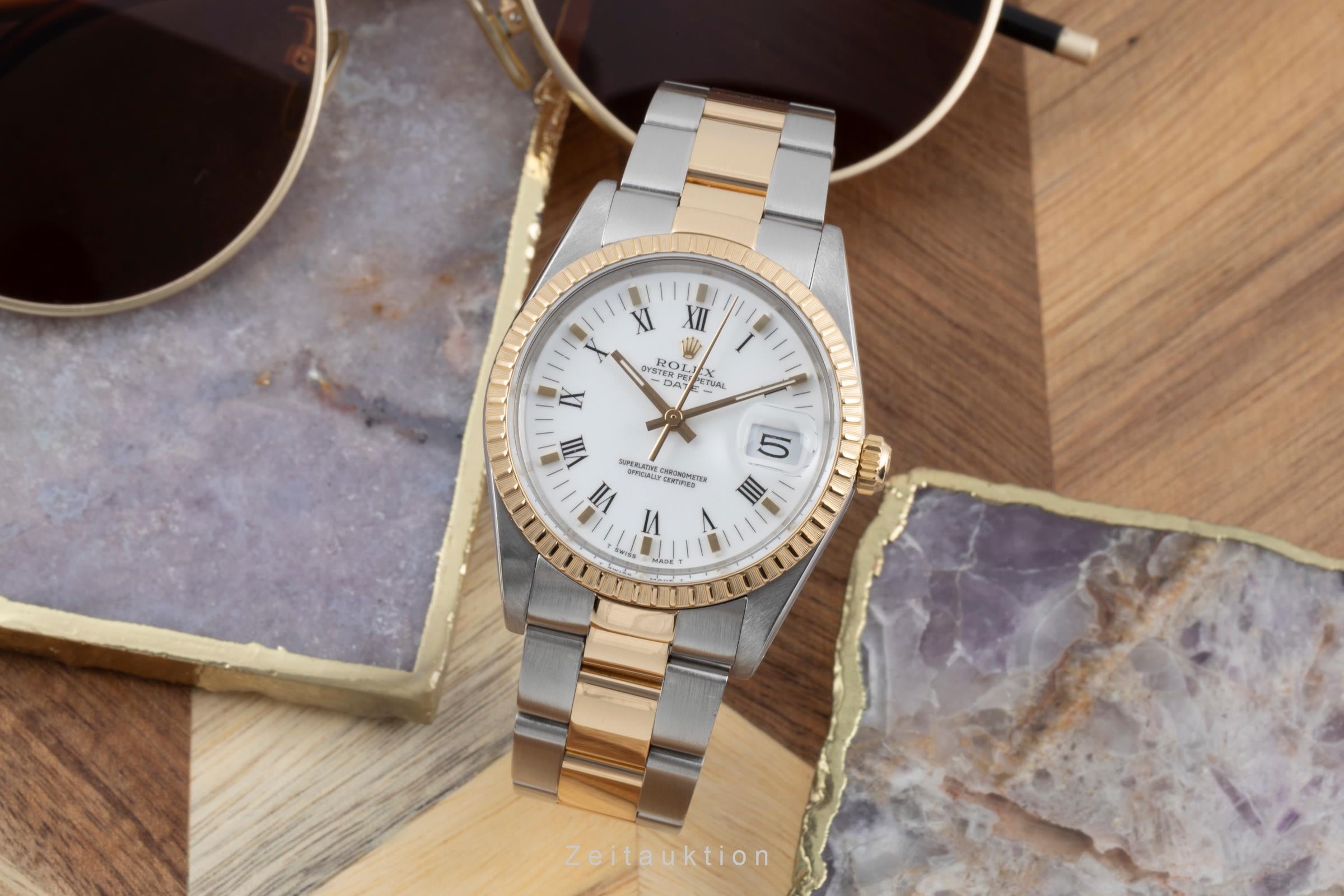 Rolex Date acero / oro automático reloj para caballeros 15053  [2504612]