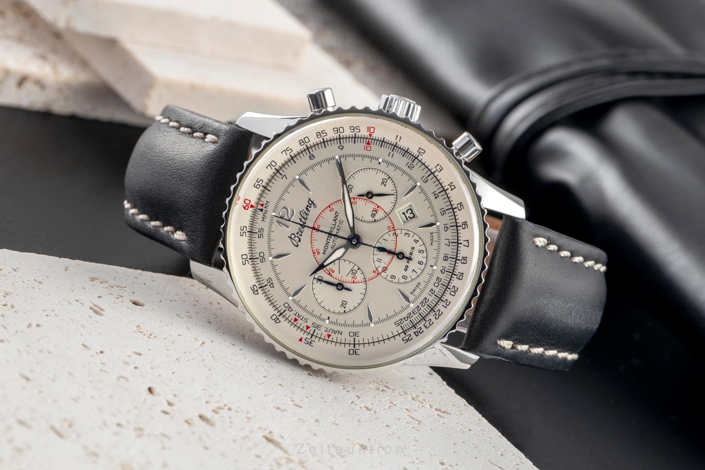 Breitling Montbrillant chronograph steel automatic men's watch A41330  [2504651]