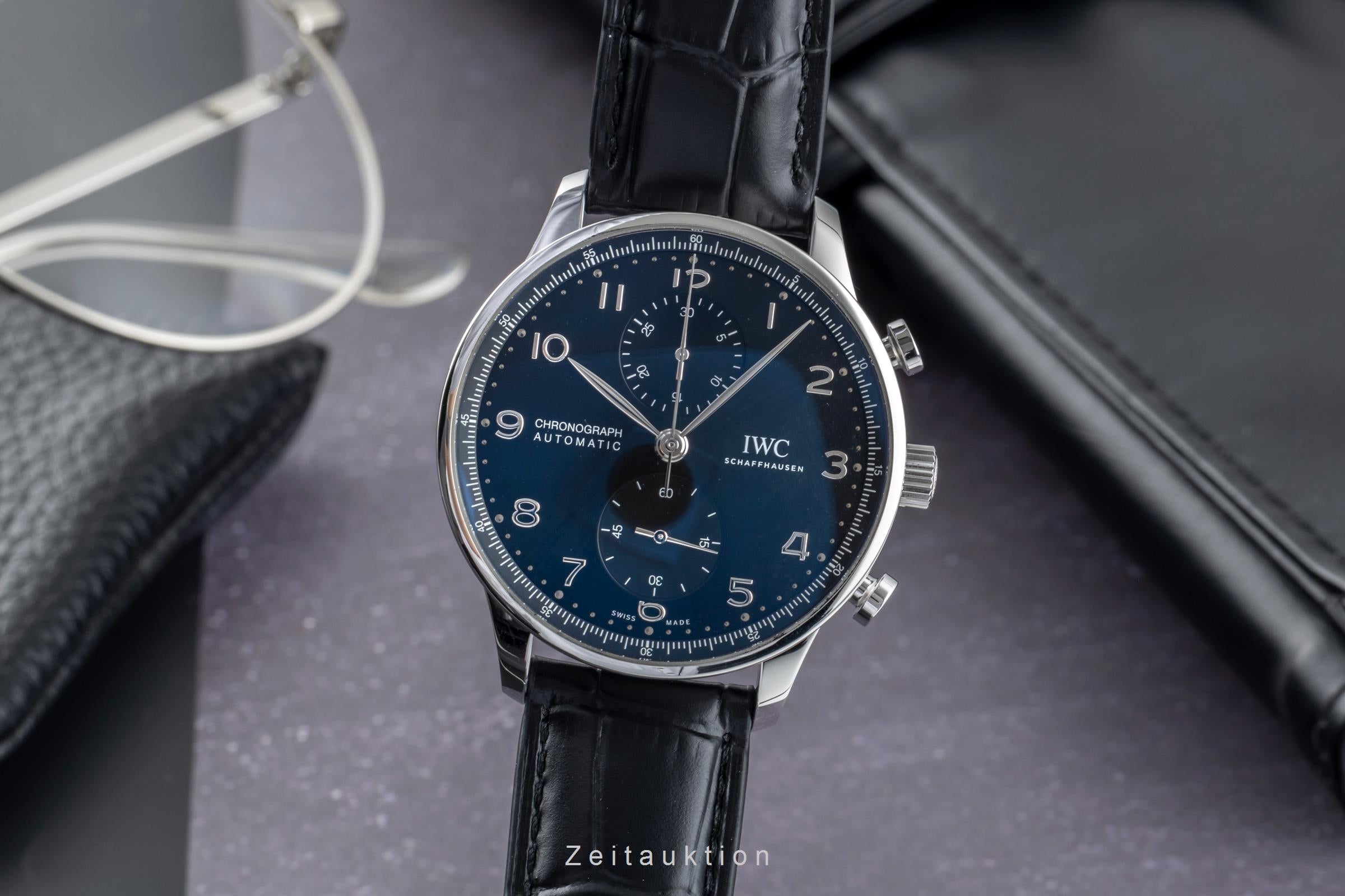 IWC Portugieser chronographe acier automatique montre pour hommes IW371609  [2504653]