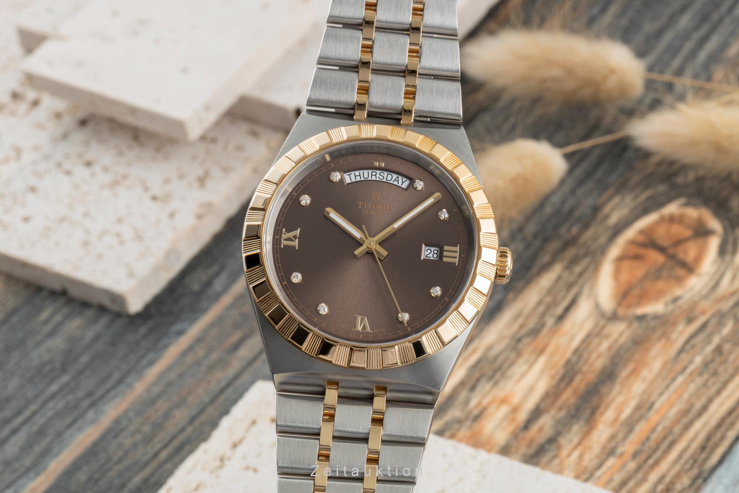 Tudor Royal Diamanten Stahl / Gold Automatik Herrenuhr M28603-0008 NP: 4960,- € [2504656]