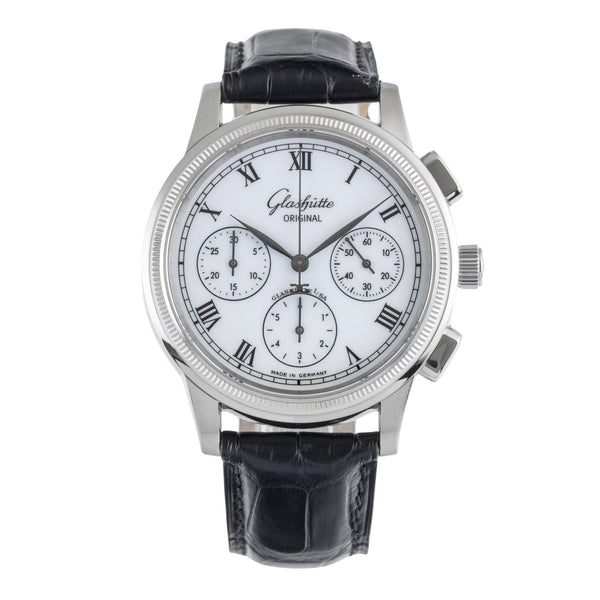 Glashütte Senator chronographe acier automatique montre pour hommes 1-39-31-05-03-04  [2504667]