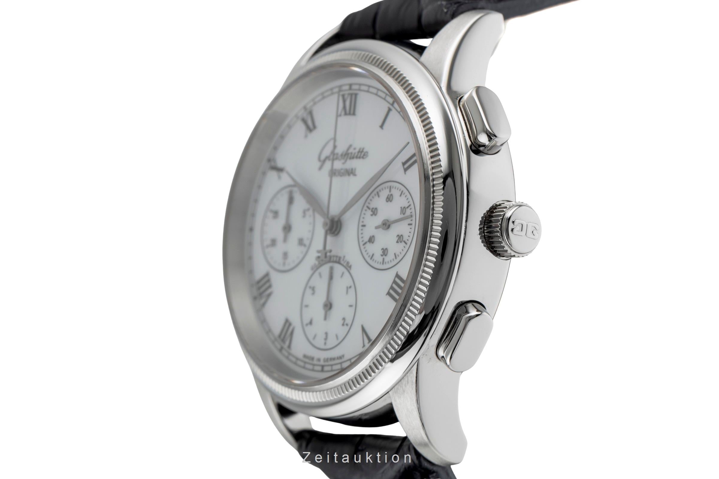 Glashütte Senator chronographe acier automatique montre pour hommes 1-39-31-05-03-04  [2504667]