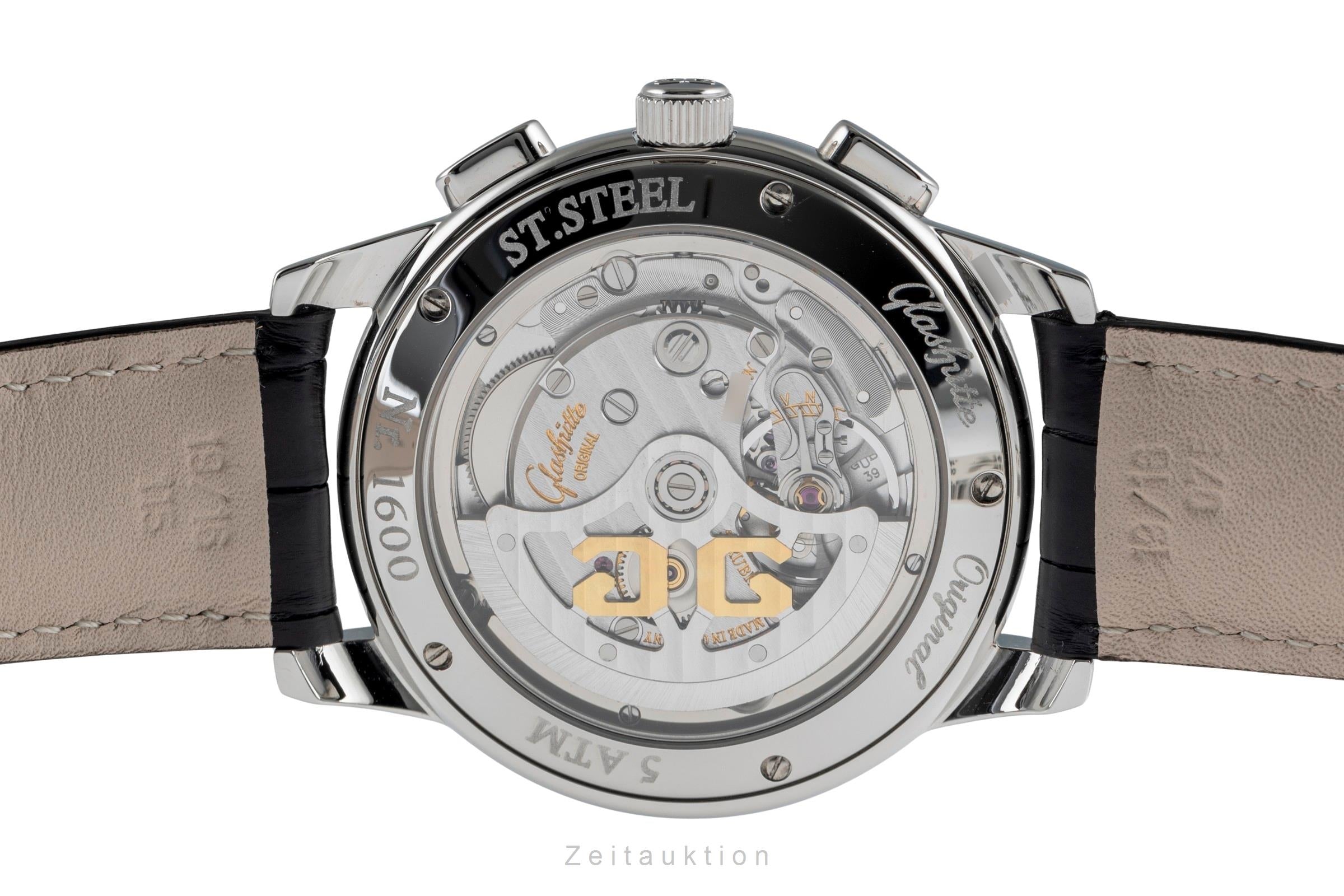 Glashütte Senator chronographe acier automatique montre pour hommes 1-39-31-05-03-04  [2504667]