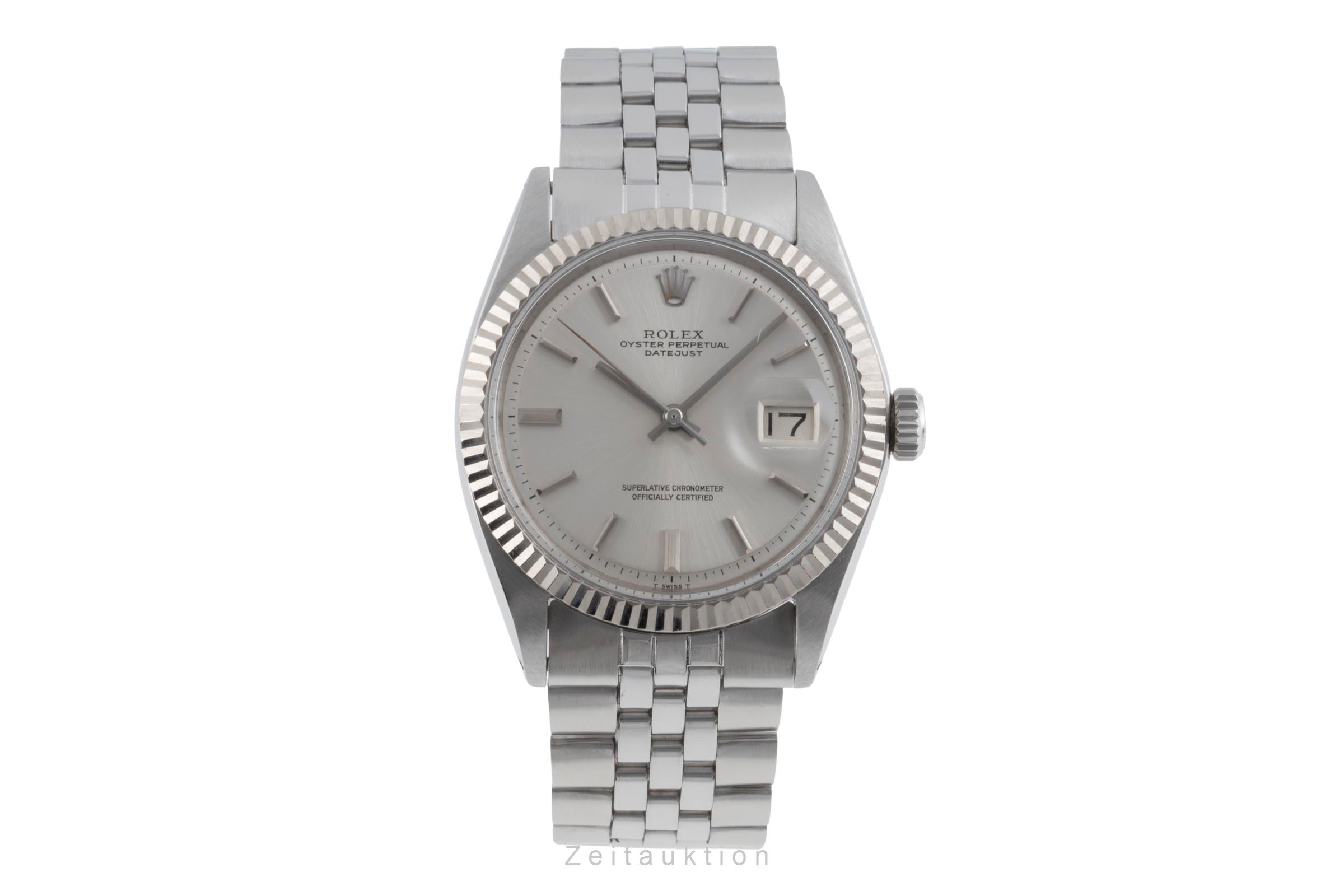 Rolex Datejust 36 Silver Dial Oyster Edelstahl Weissgold Ref. 1601 Vintage  [2504682]