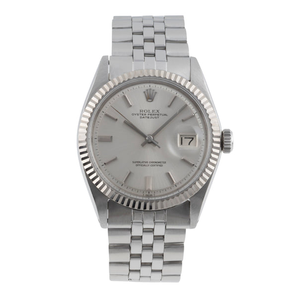 Rolex Datejust 36 Silver Dial Oyster Edelstahl Weissgold Ref. 1601 Vintage  [2504682]