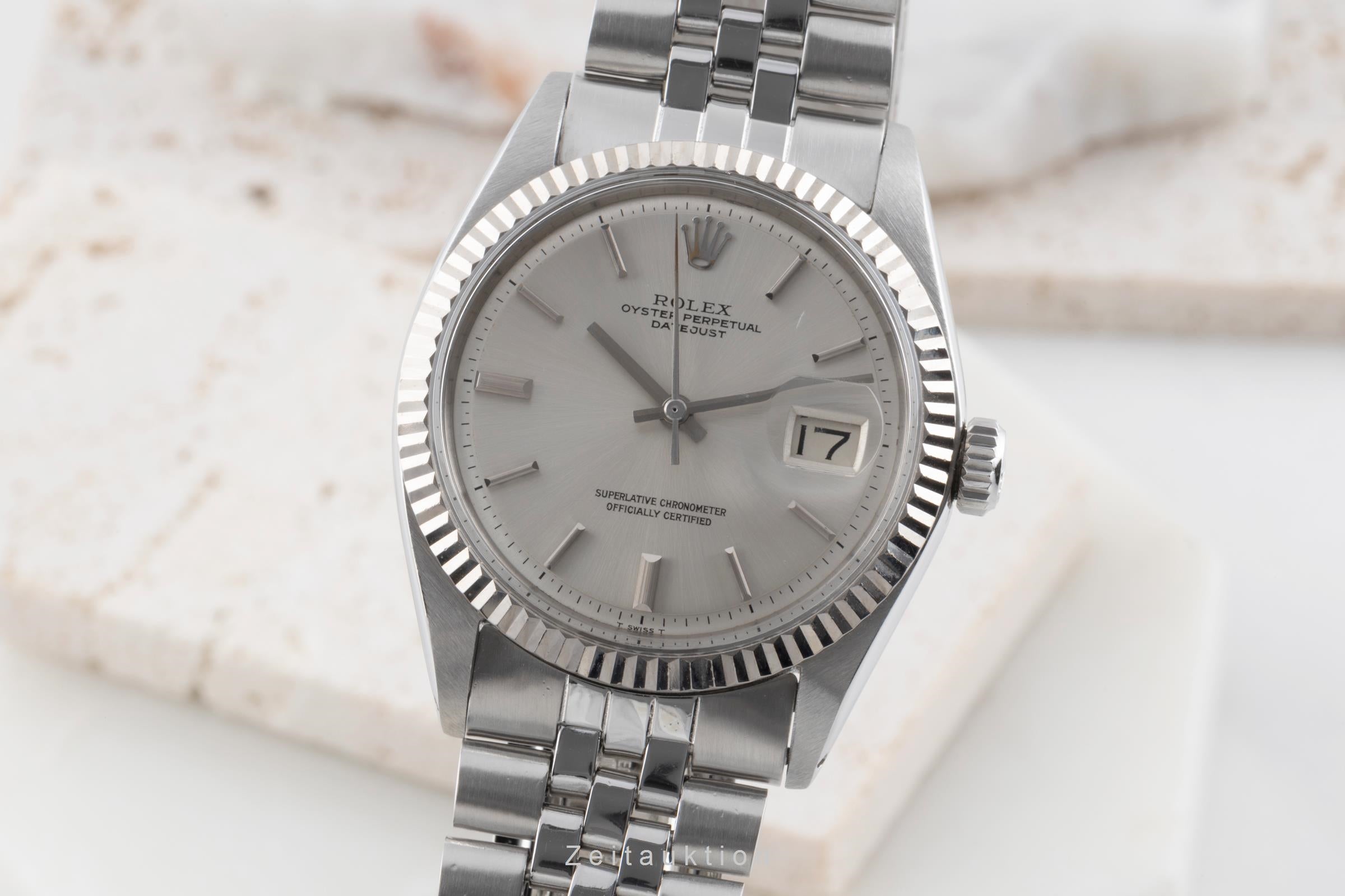 Rolex Datejust 36 Silver Dial Oyster Edelstahl Weissgold Ref. 1601 Vintage  [2504682]