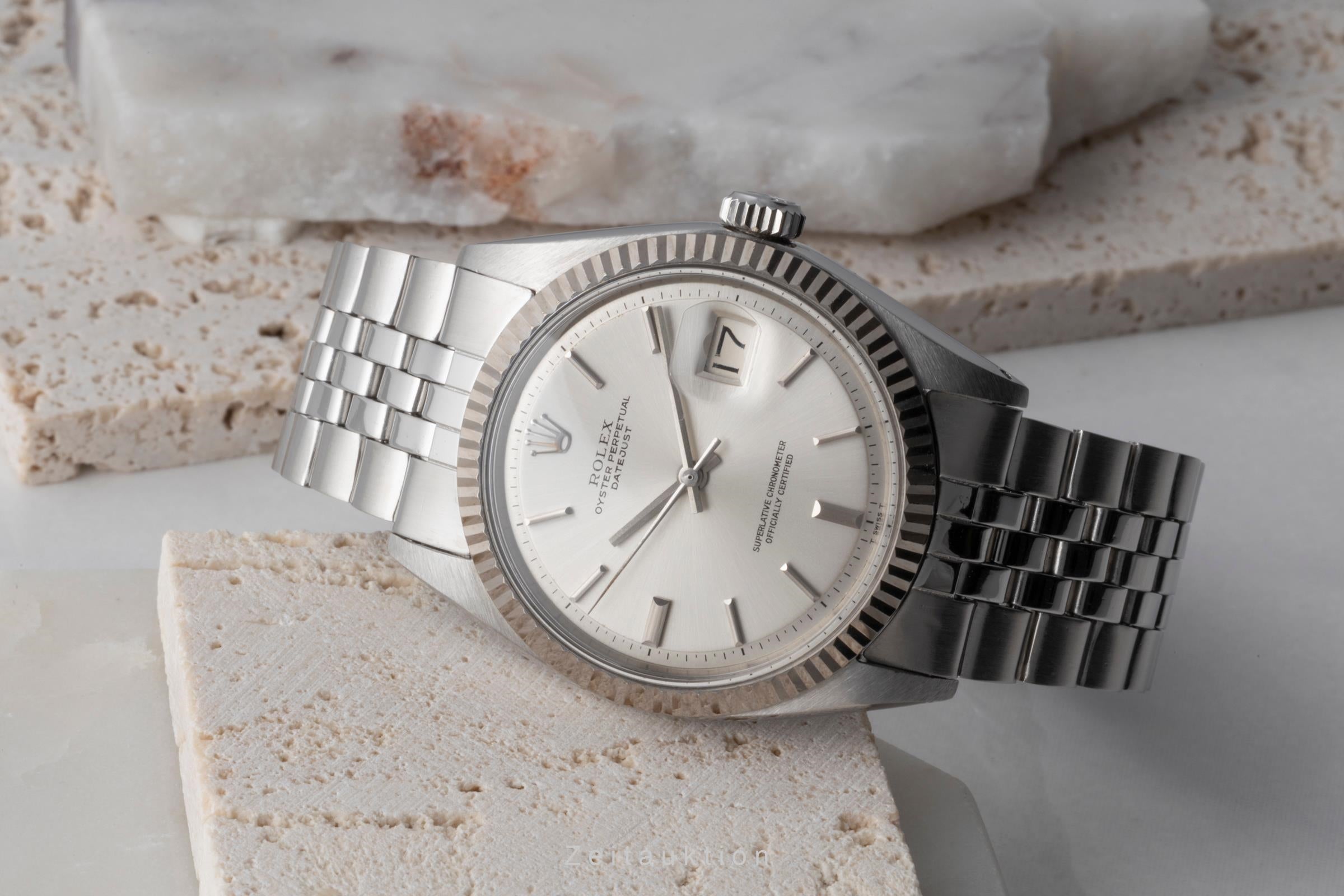 Rolex Datejust 36 Silver Dial Oyster Edelstahl Weissgold Ref. 1601 Vintage  [2504682]