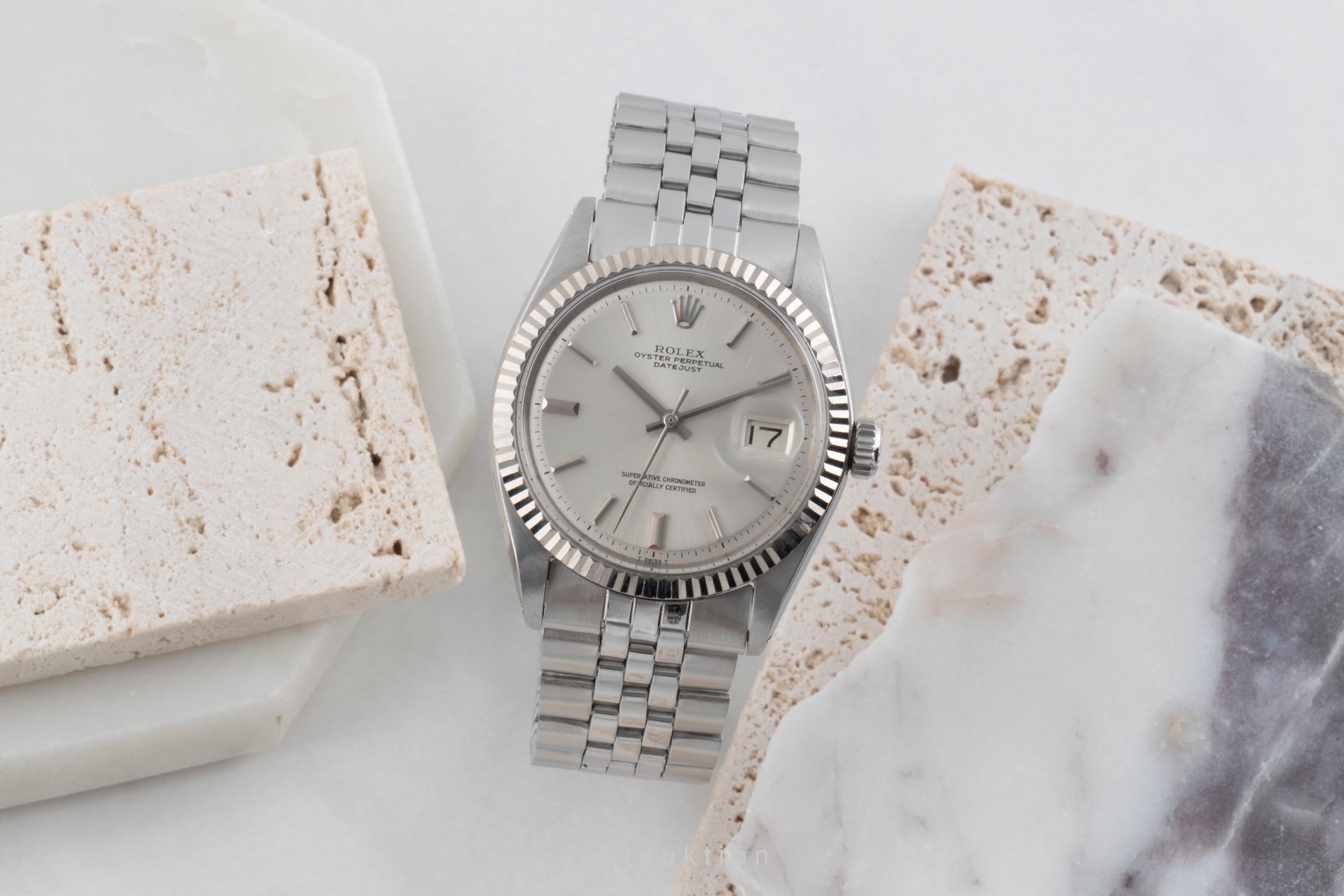 Rolex Datejust 36 Silver Dial Oyster Edelstahl Weissgold Ref. 1601 Vintage  [2504682]