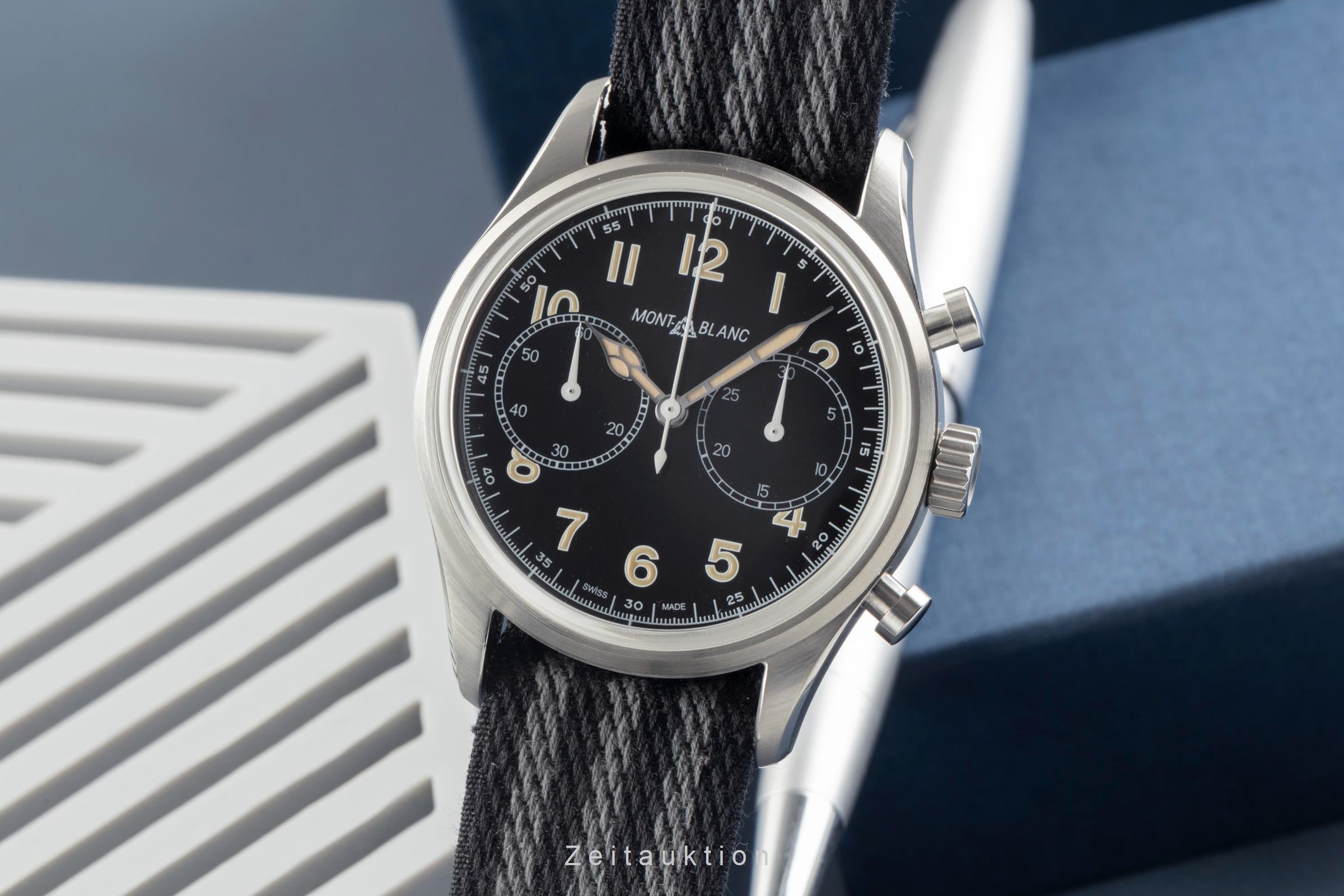 Montblanc 1858 cronógrafo acero automático reloj para caballeros 117835  7456  [2504690]