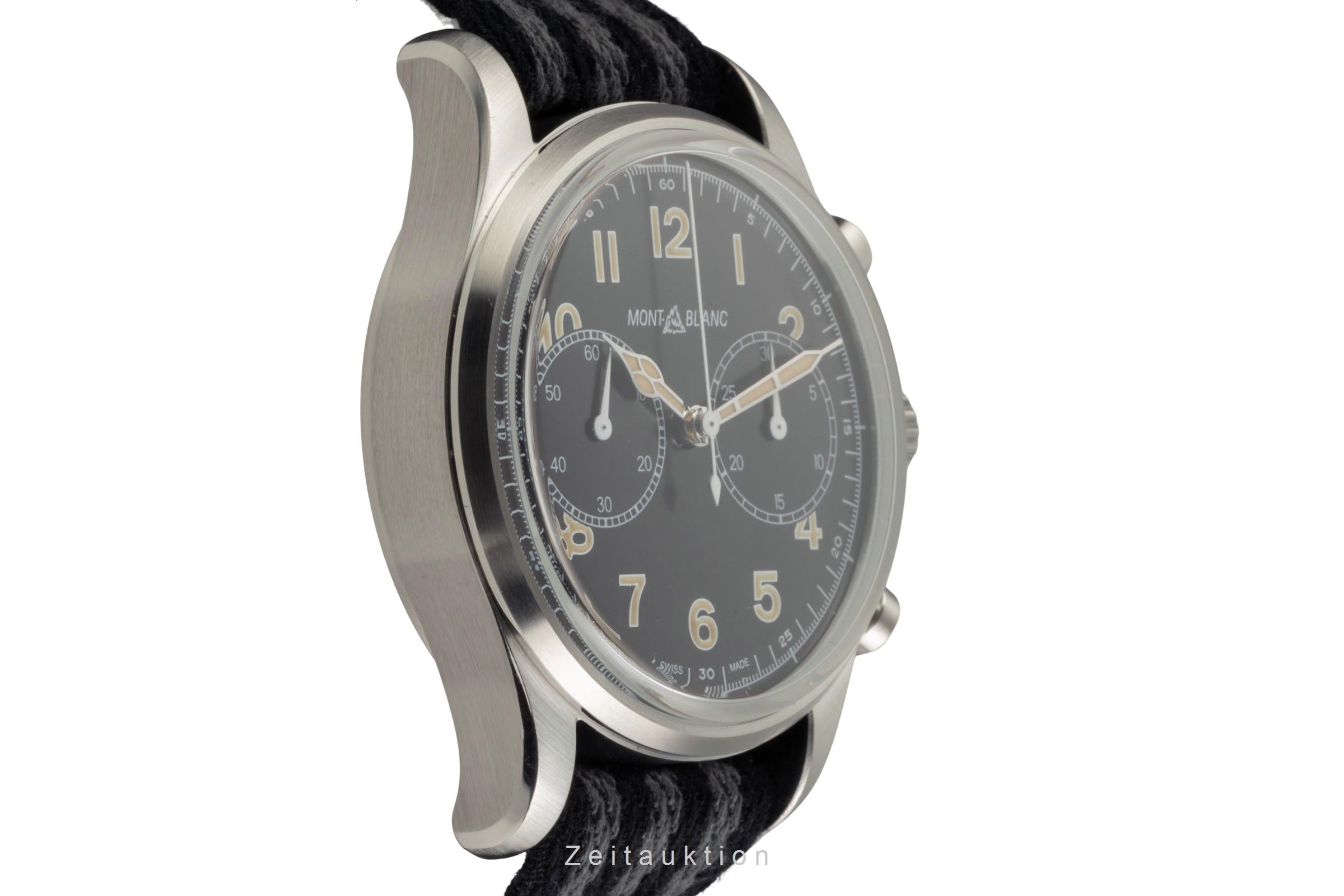 Montblanc 1858 chronographe acier automatique montre pour hommes 117835  7456  [2504690]
