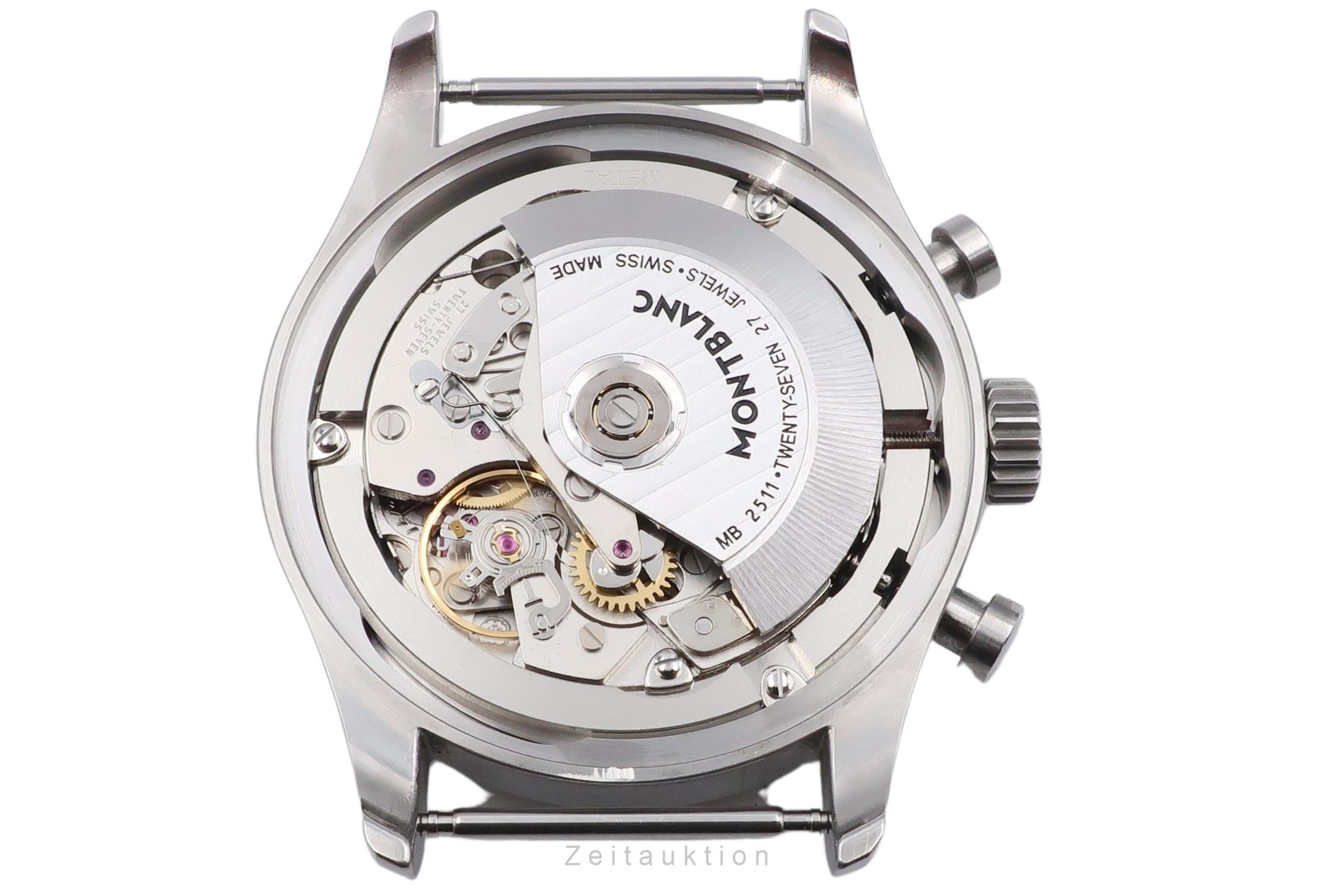 Montblanc 1858 chronographe acier automatique montre pour hommes 117835  7456  [2504690]