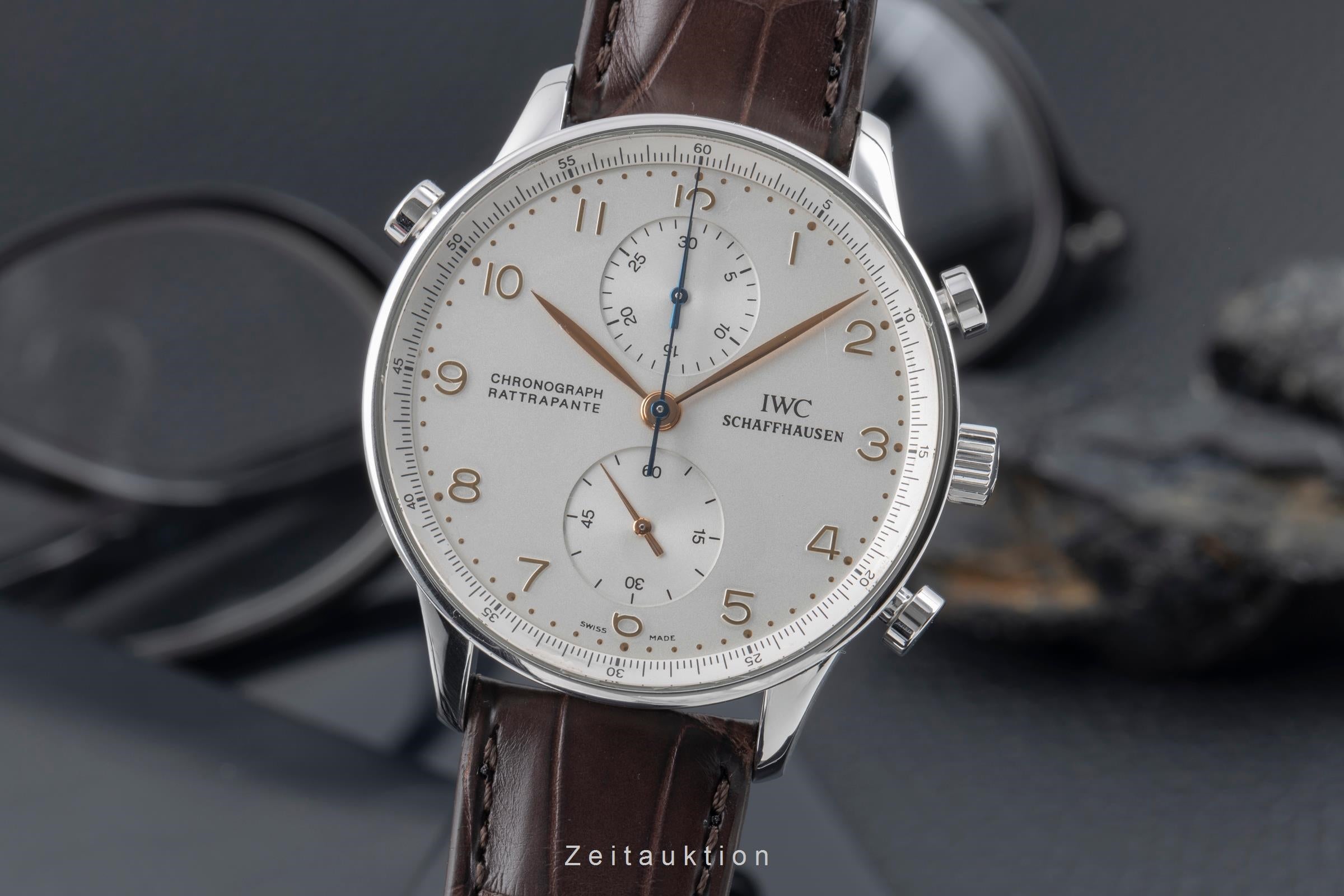 IWC Portugieser chronograph steel manual winding men's watch IW371202  [2504697]