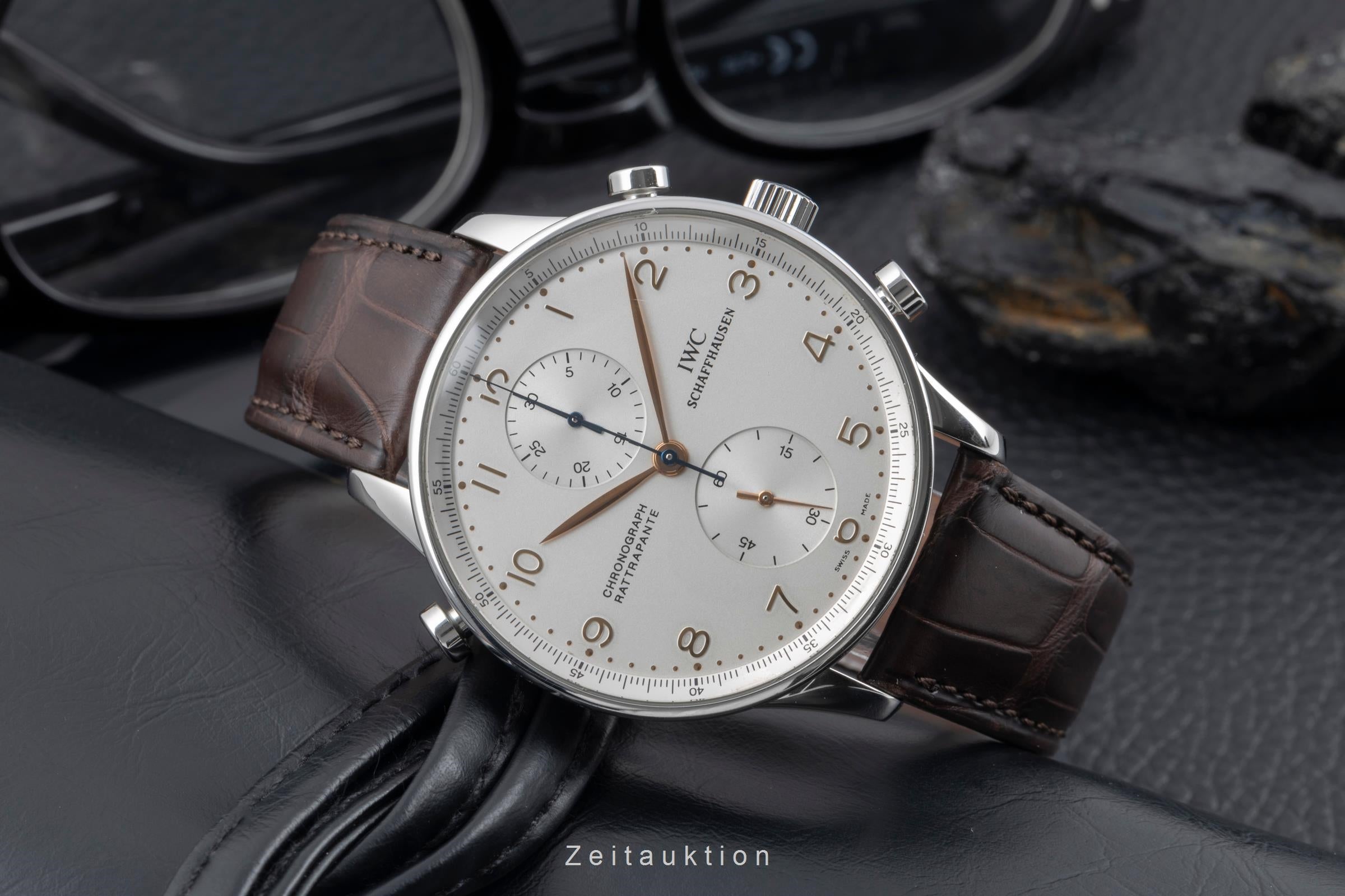 IWC Portugieser chronograph steel manual winding men's watch IW371202  [2504697]