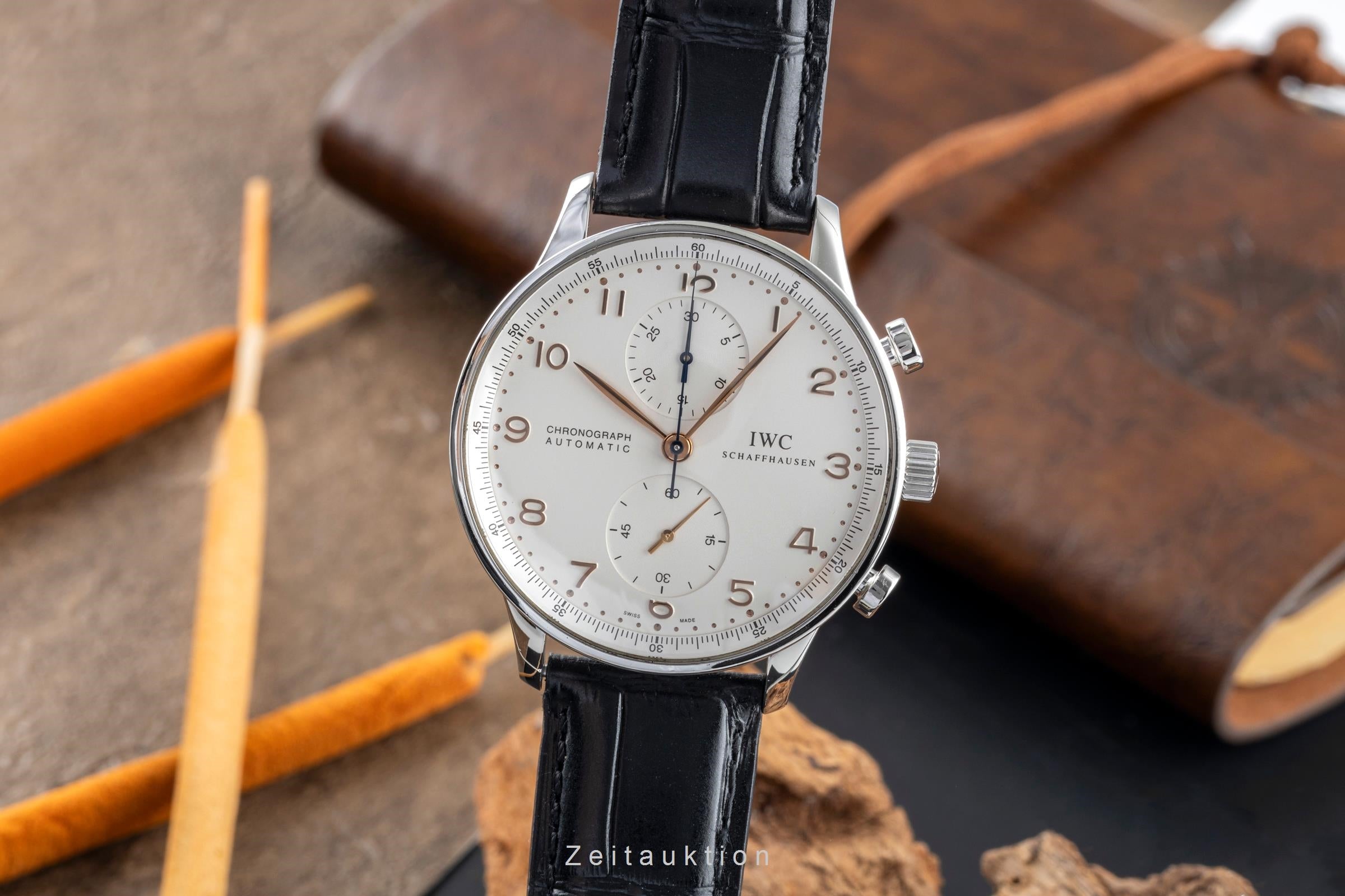 IWC Portugieser chronograph steel automatic men's watch IW371401 LP: 9100EUR  [2504701]