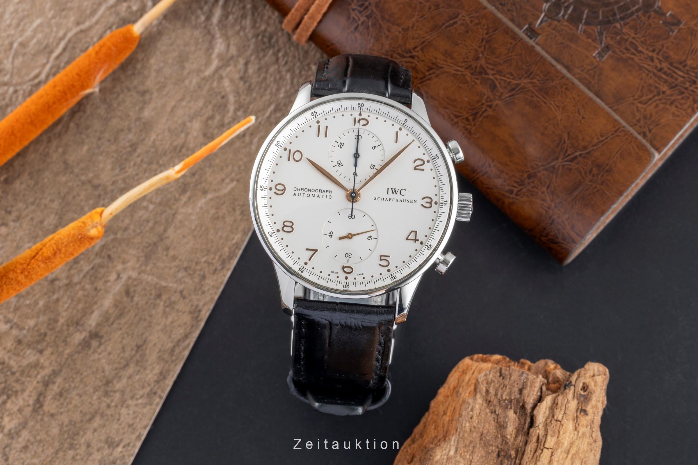 IWC Portugieser chronograph steel automatic men's watch IW371401 LP: 9100EUR  [2504701]