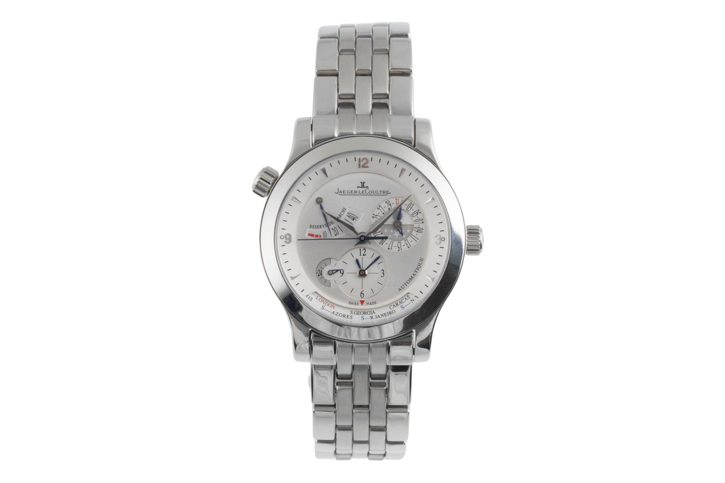 Jaeger LeCoultre Master Geographic acier automatique montre pour hommes Q1508120, 147.8.57.S  [2504736]