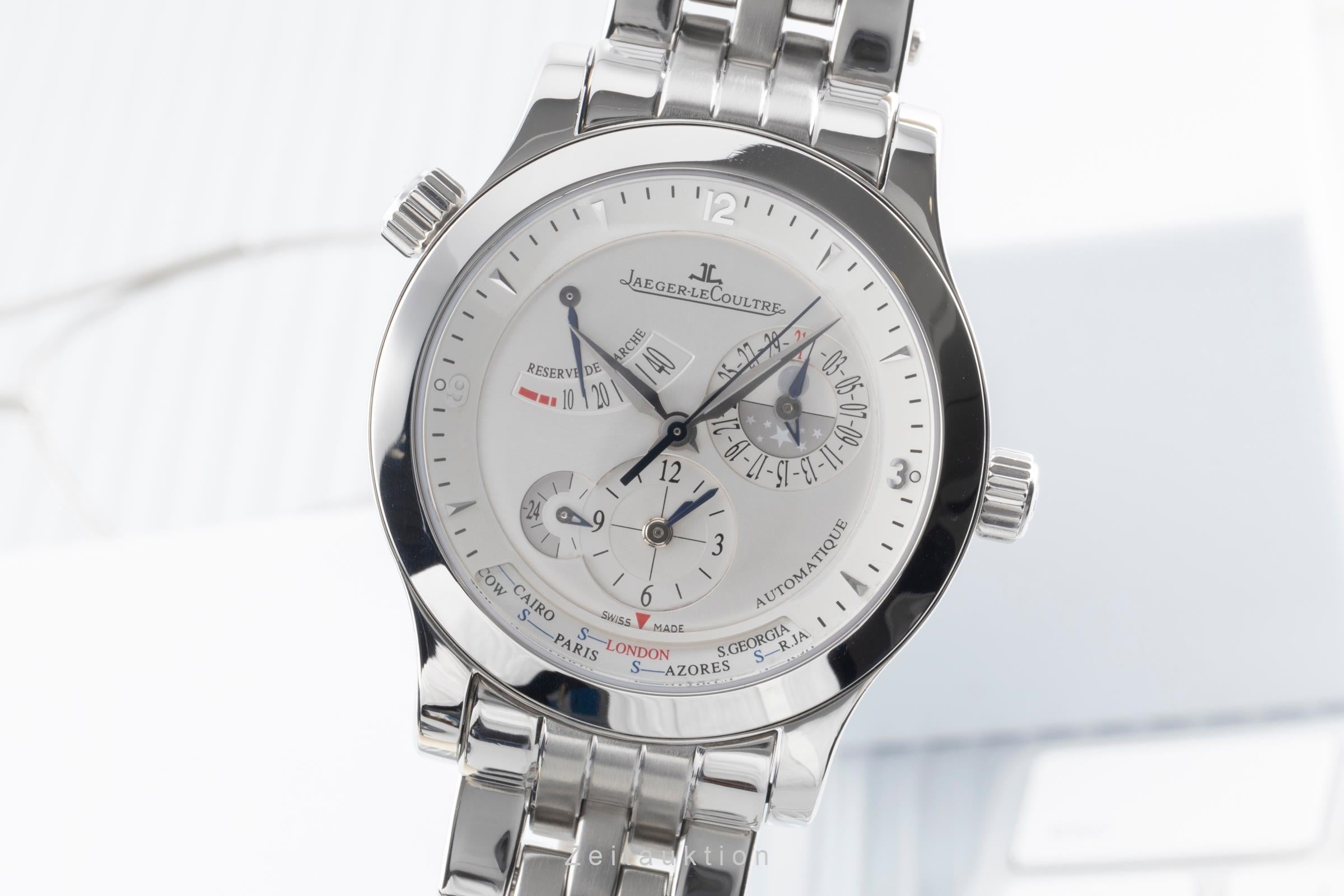 Jaeger LeCoultre Master Geographic acier automatique montre pour hommes Q1508120, 147.8.57.S  [2504736]