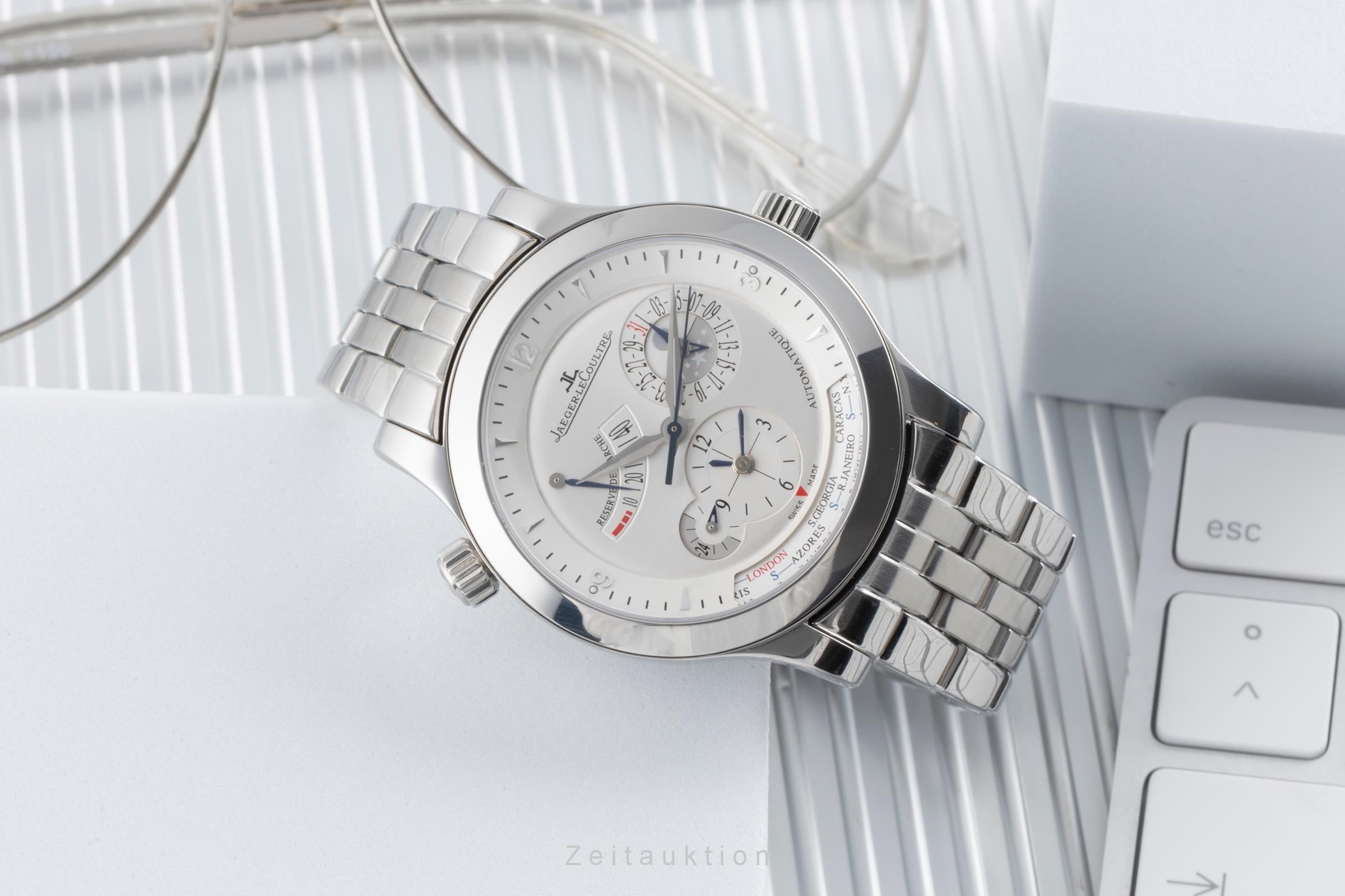 Jaeger LeCoultre Master Geographic acero automático reloj para caballeros Q1508120, 147.8.57.S  [2504736]