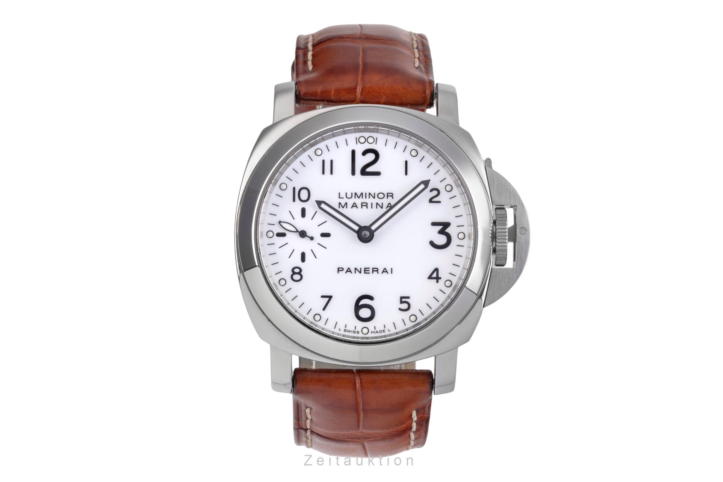 Panerai Luminor Marina acier à remontage manuel montre pour hommes PAM00113 LP: 6200EUR  [2504742]