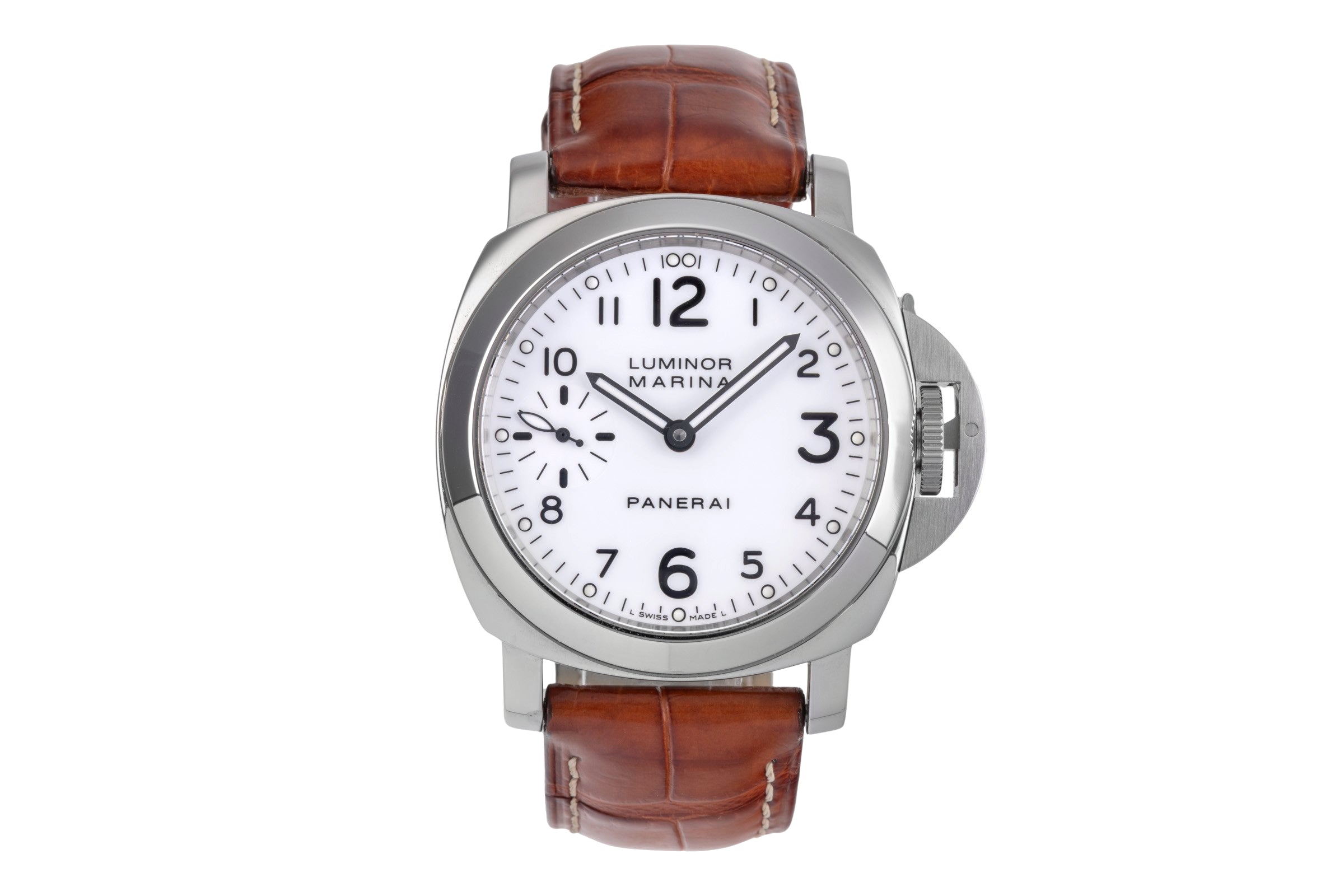 Panerai Luminor Marina acier à remontage manuel montre pour hommes PAM00113 LP: 6200EUR  [2504742]