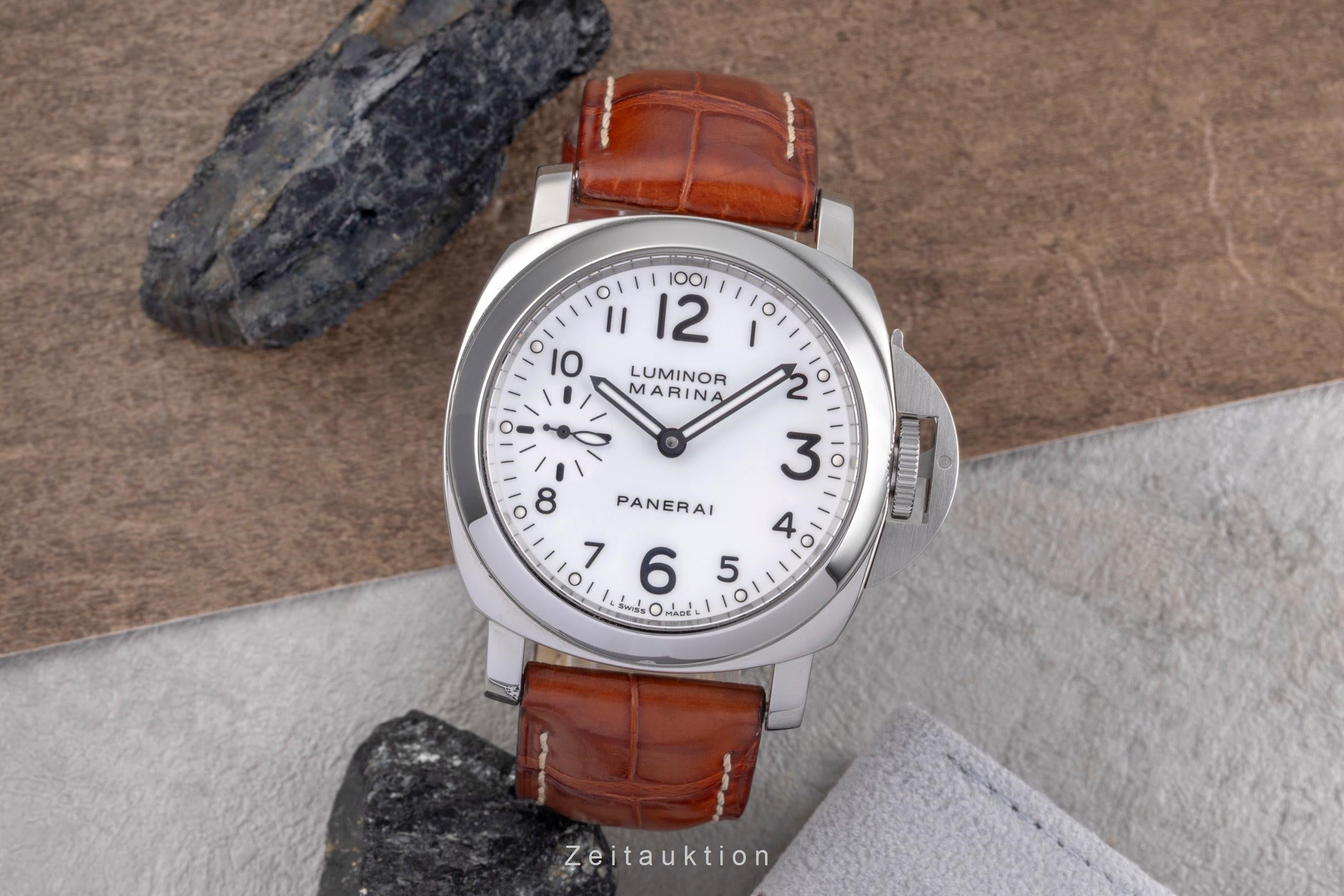 Panerai Luminor Marina acier à remontage manuel montre pour hommes PAM00113 LP: 6200EUR  [2504742]