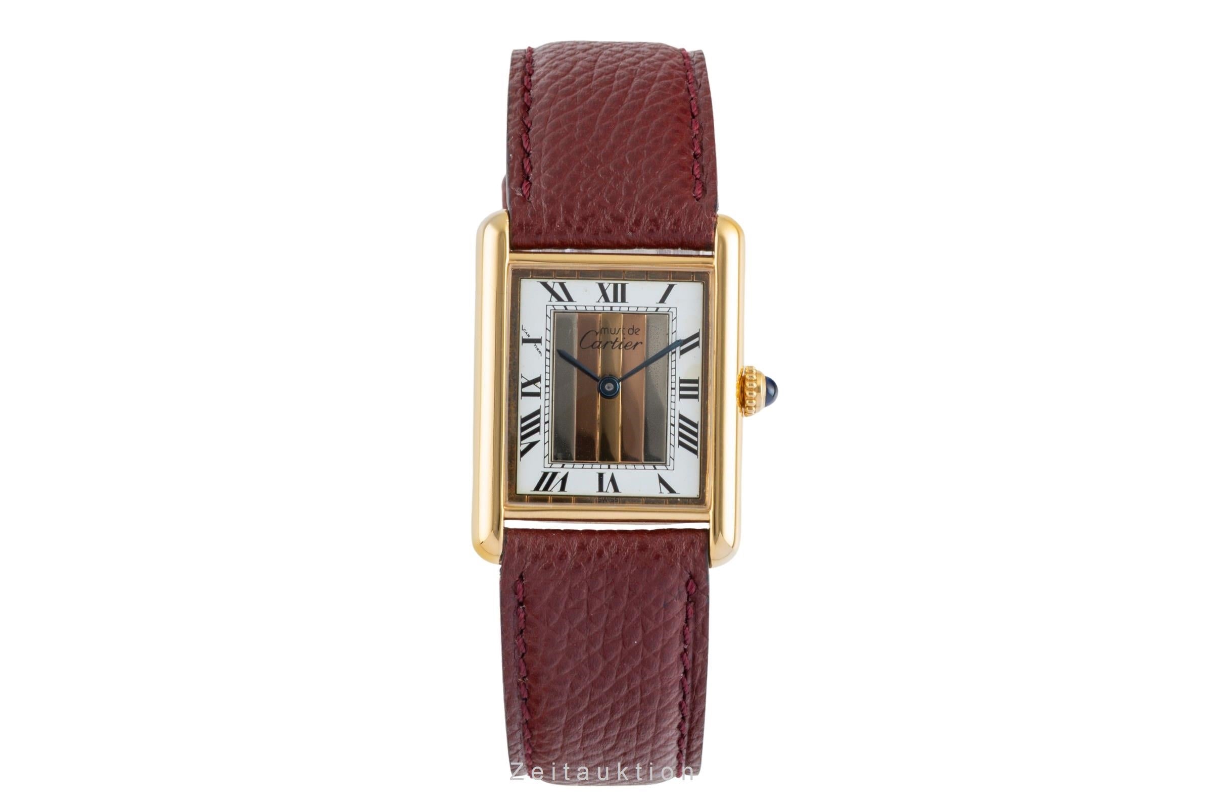 Cartier must Tank LM Trinity Dial Silber vergoldet Quarz Medium Size Ref. 590005 [2504764]