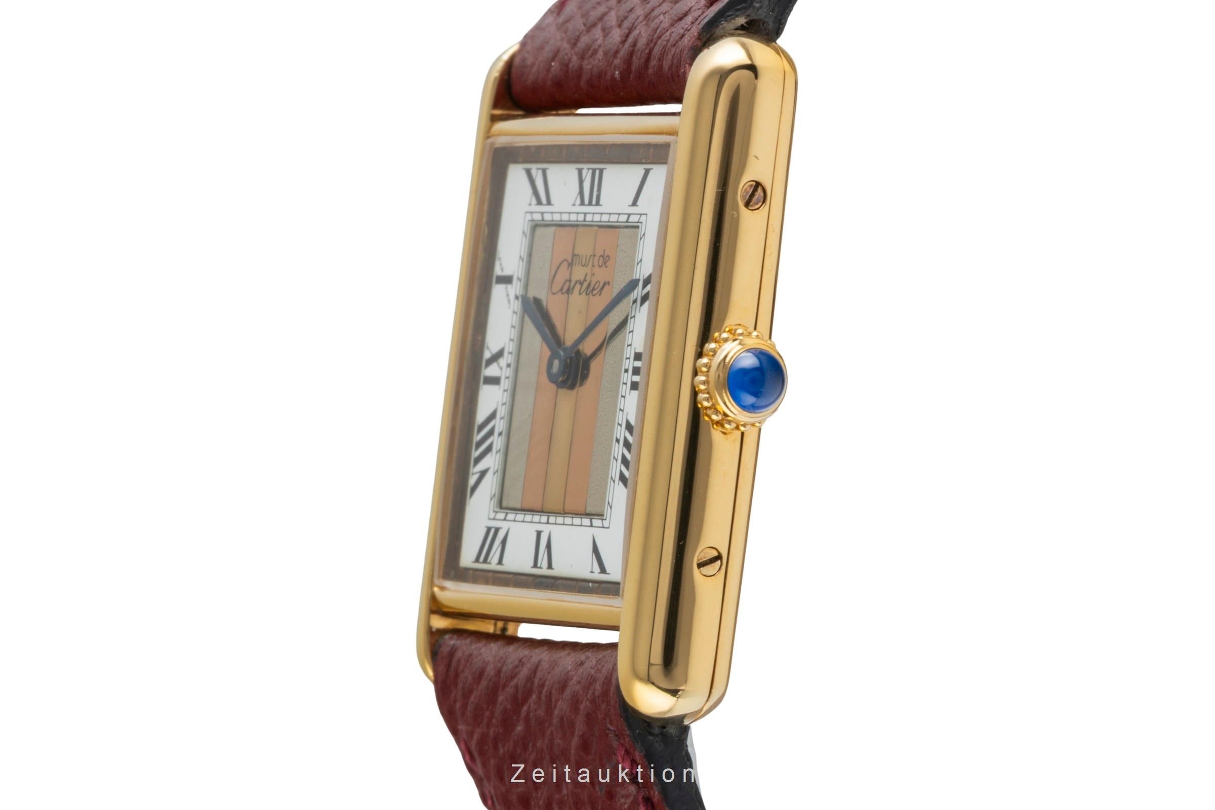 Cartier must Tank LM Trinity Dial Silber vergoldet Quarz Medium Size Ref. 590005 [2504764]
