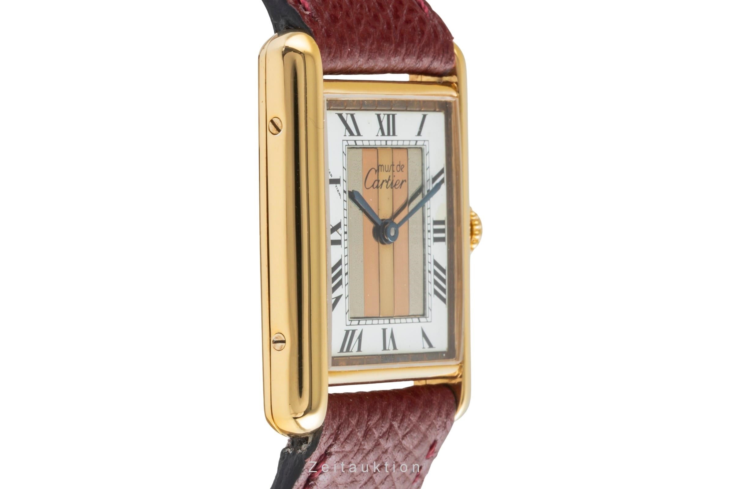 Cartier must Tank LM Trinity Dial Silber vergoldet Quarz Medium Size Ref. 590005 [2504764]