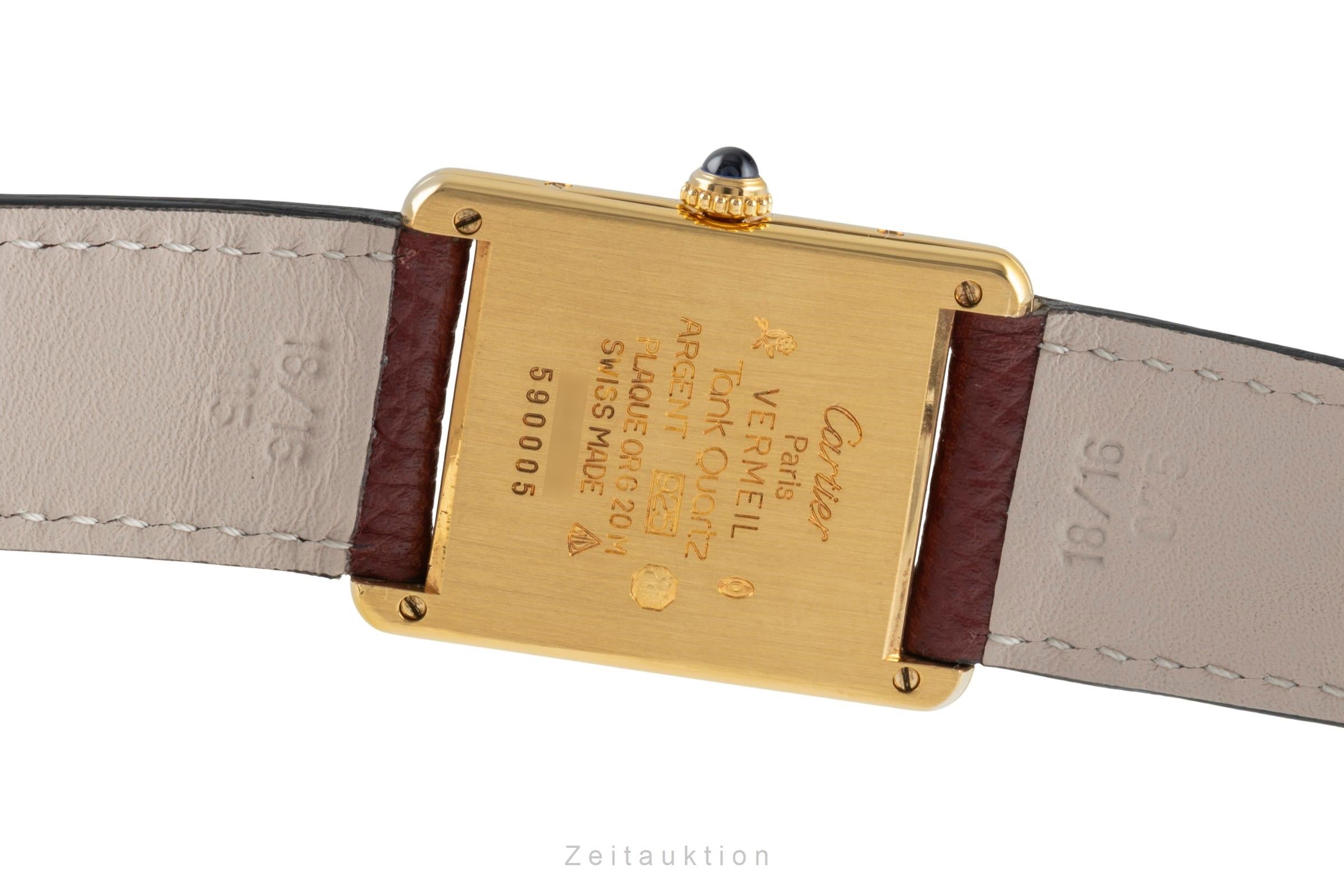 Cartier must Tank LM Trinity Dial Silber vergoldet Quarz Medium Size Ref. 590005 [2504764]