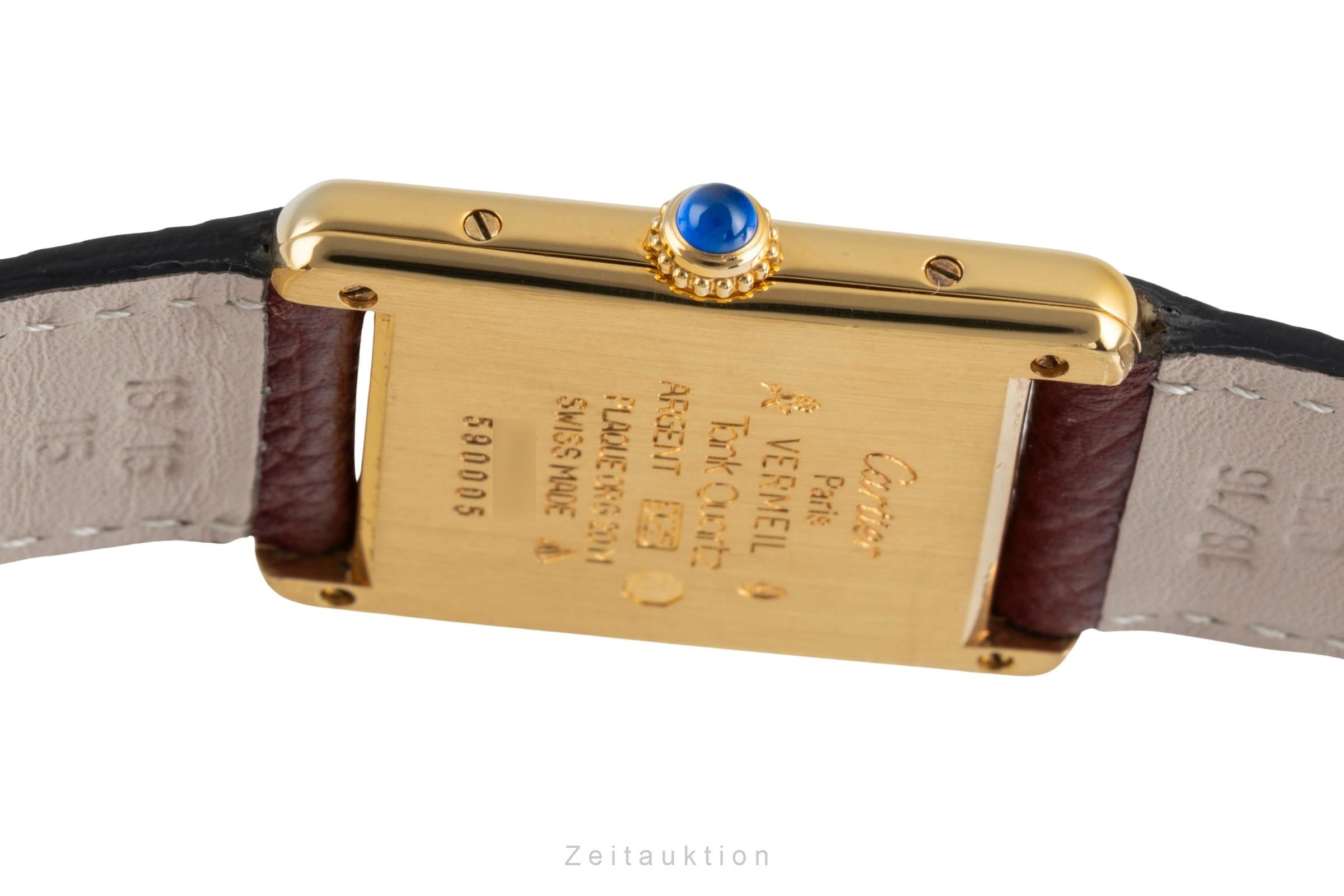 Cartier must Tank LM Trinity Dial Silber vergoldet Quarz Medium Size Ref. 590005 [2504764]