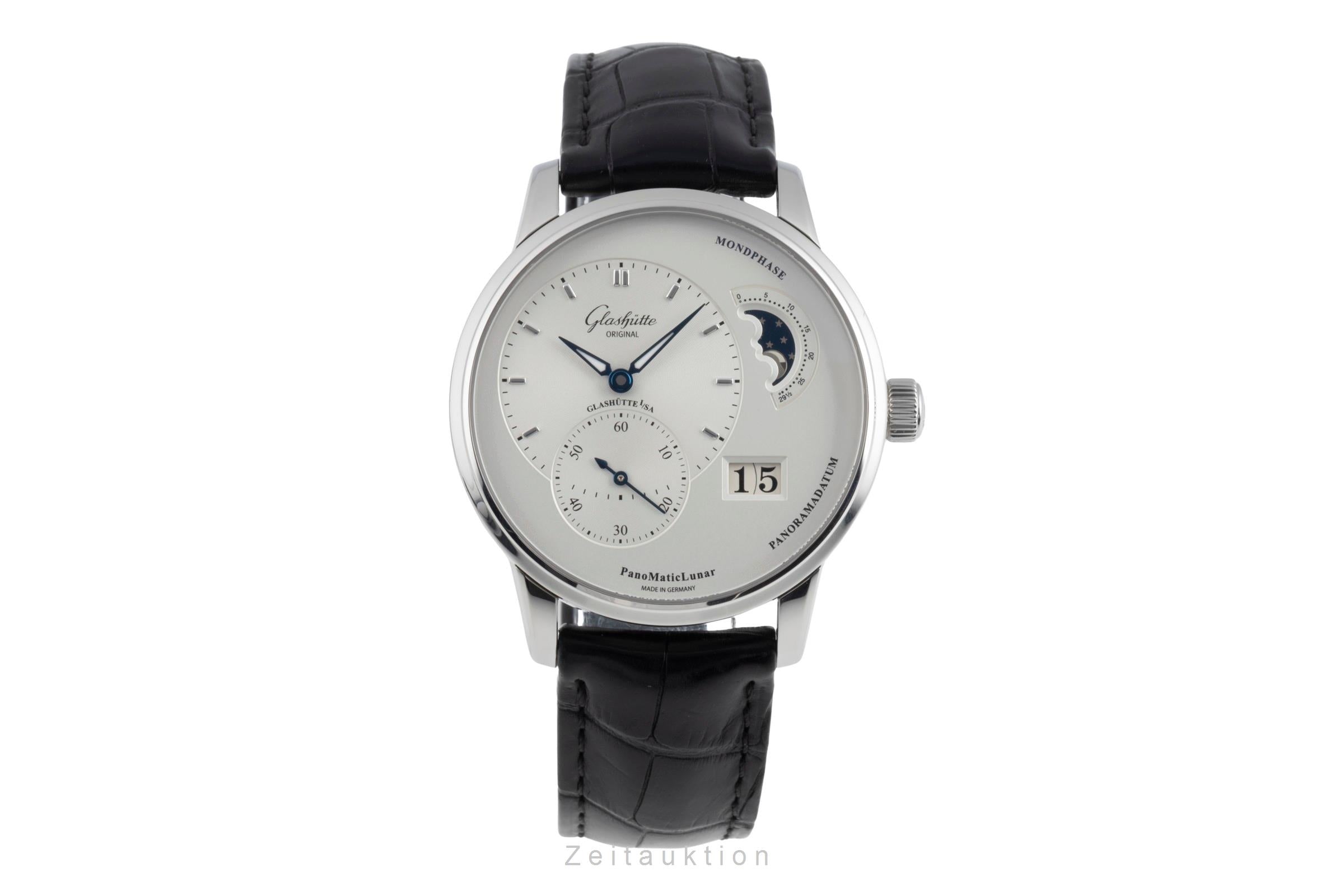 Glashütte PanoMaticLunar acier automatique montre pour hommes 1-90-02-42-32-05 LP: 11800EUR  [2504772]