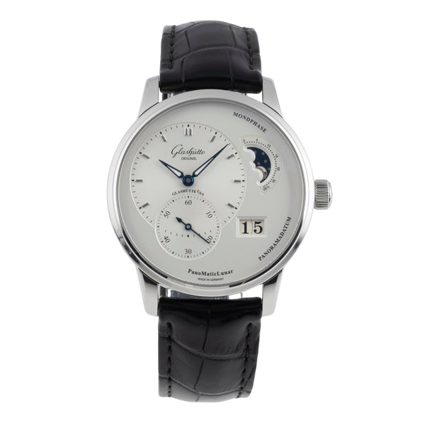 Glashütte PanoMaticLunar acier automatique montre pour hommes 1-90-02-42-32-05 LP: 11800EUR  [2504772]