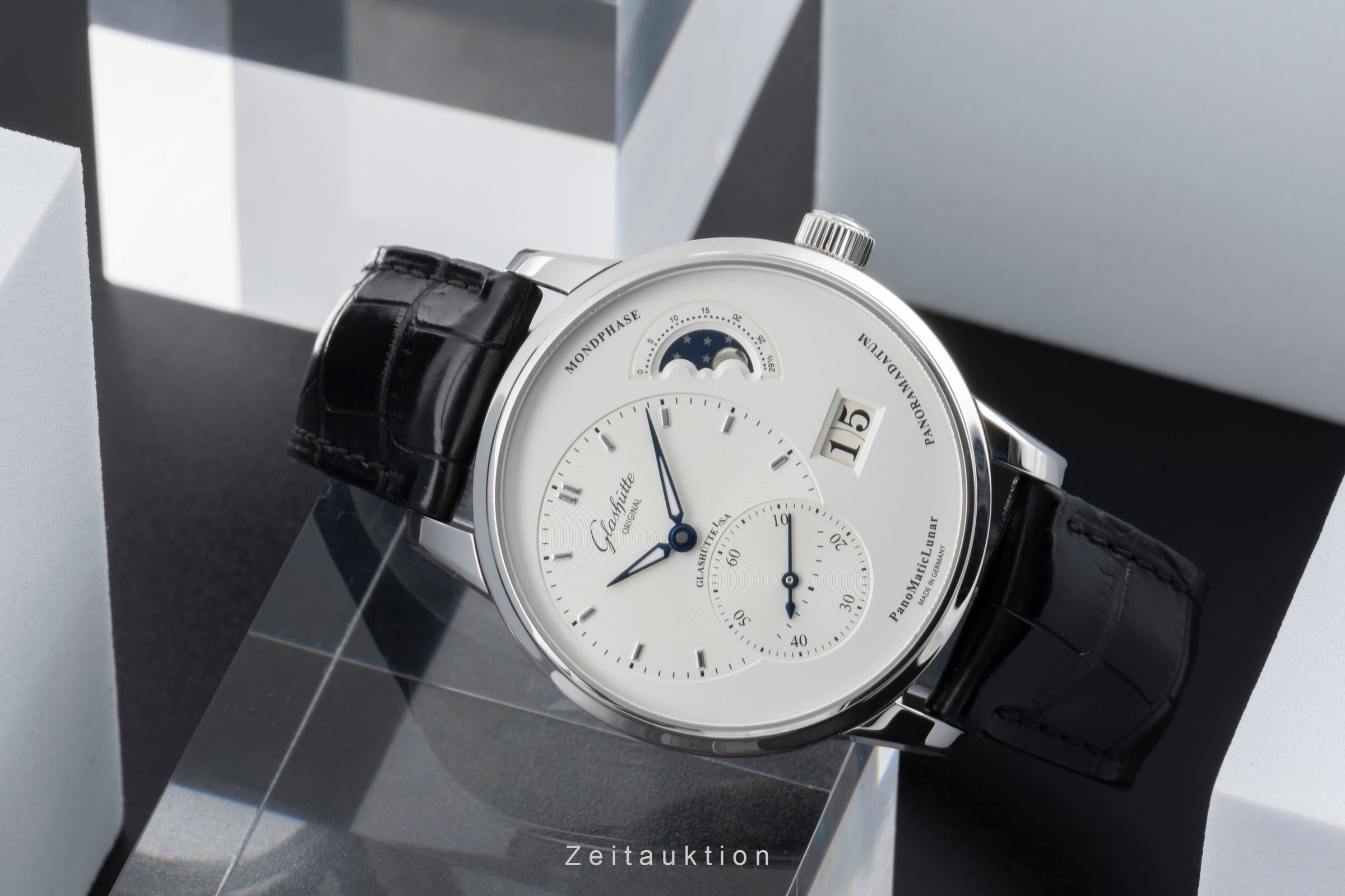 Glashütte PanoMaticLunar acier automatique montre pour hommes 1-90-02-42-32-05 LP: 11800EUR  [2504772]