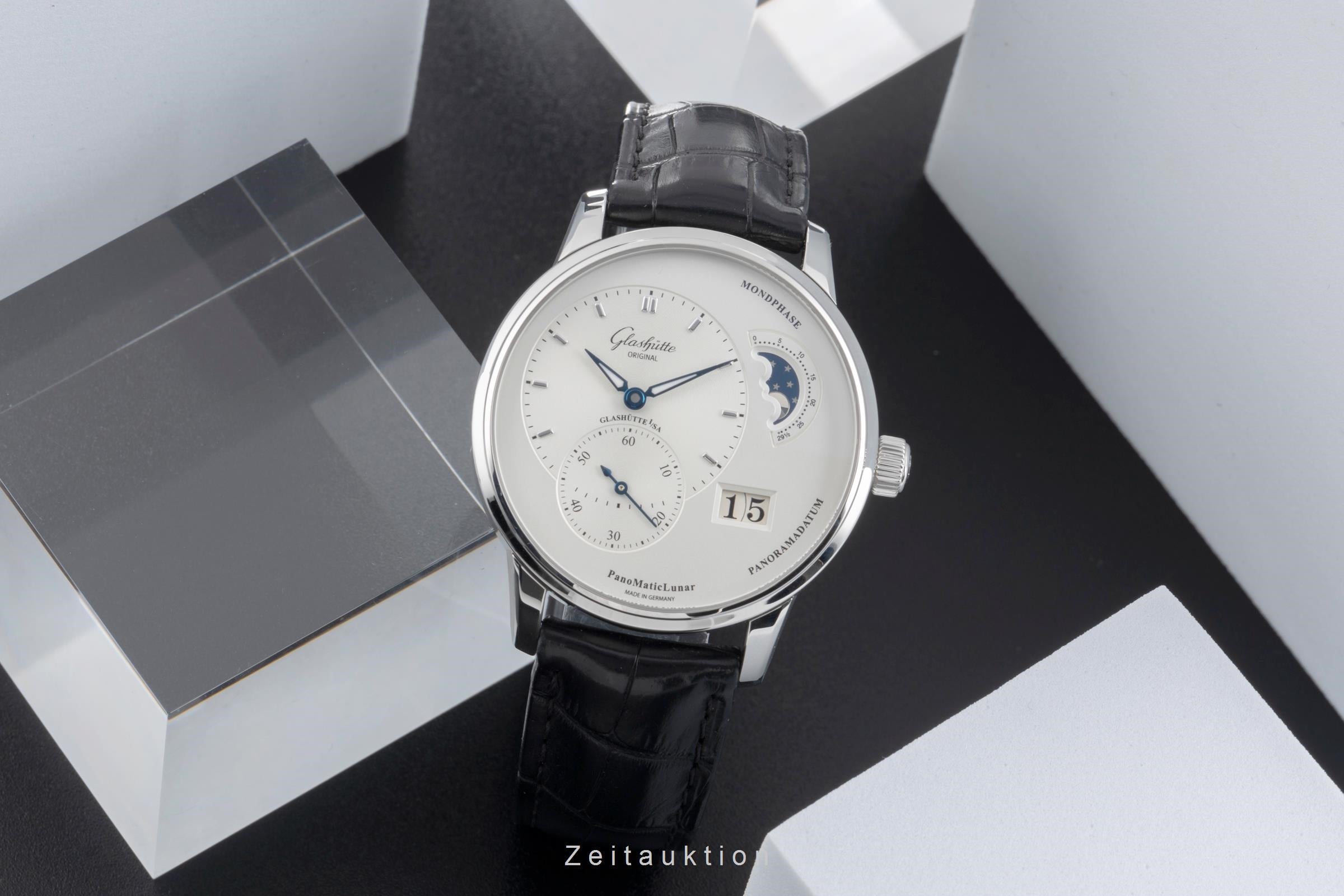 Glashütte PanoMaticLunar acier automatique montre pour hommes 1-90-02-42-32-05 LP: 11800EUR  [2504772]