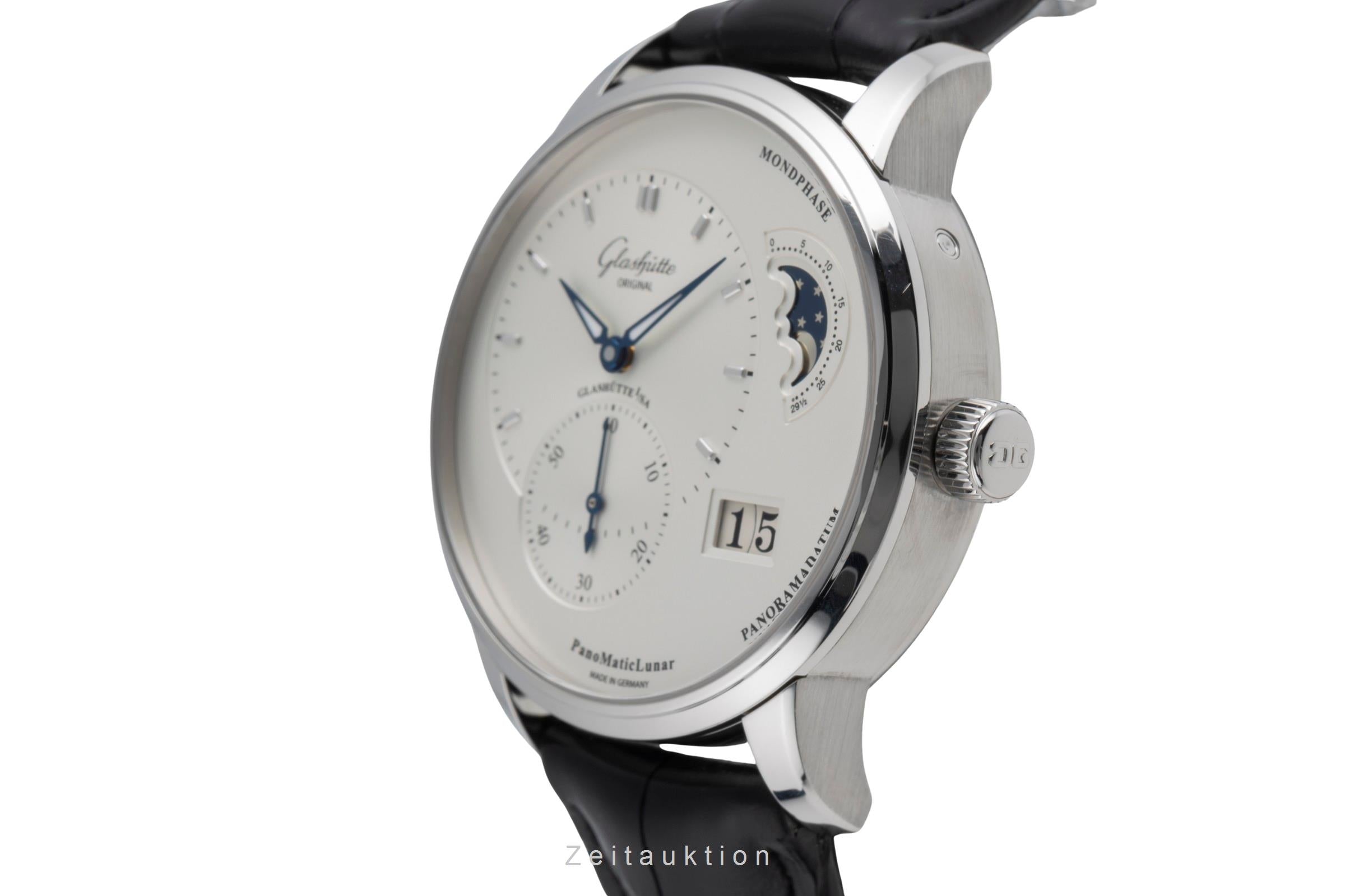 Glashütte PanoMaticLunar acier automatique montre pour hommes 1-90-02-42-32-05 LP: 11800EUR  [2504772]