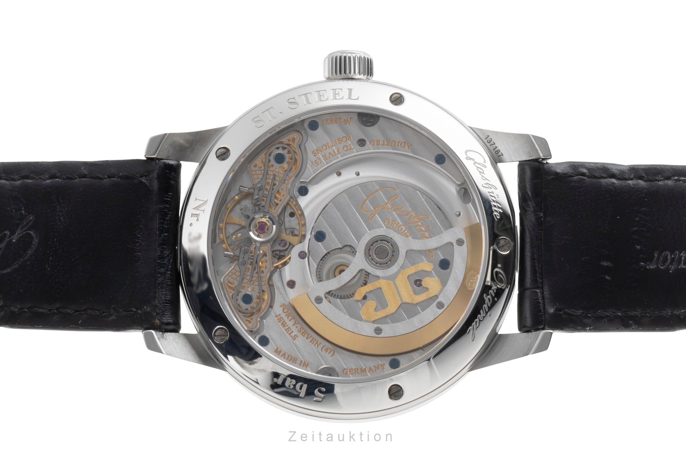 Glashütte PanoMaticLunar acier automatique montre pour hommes 1-90-02-42-32-05 LP: 11800EUR  [2504772]