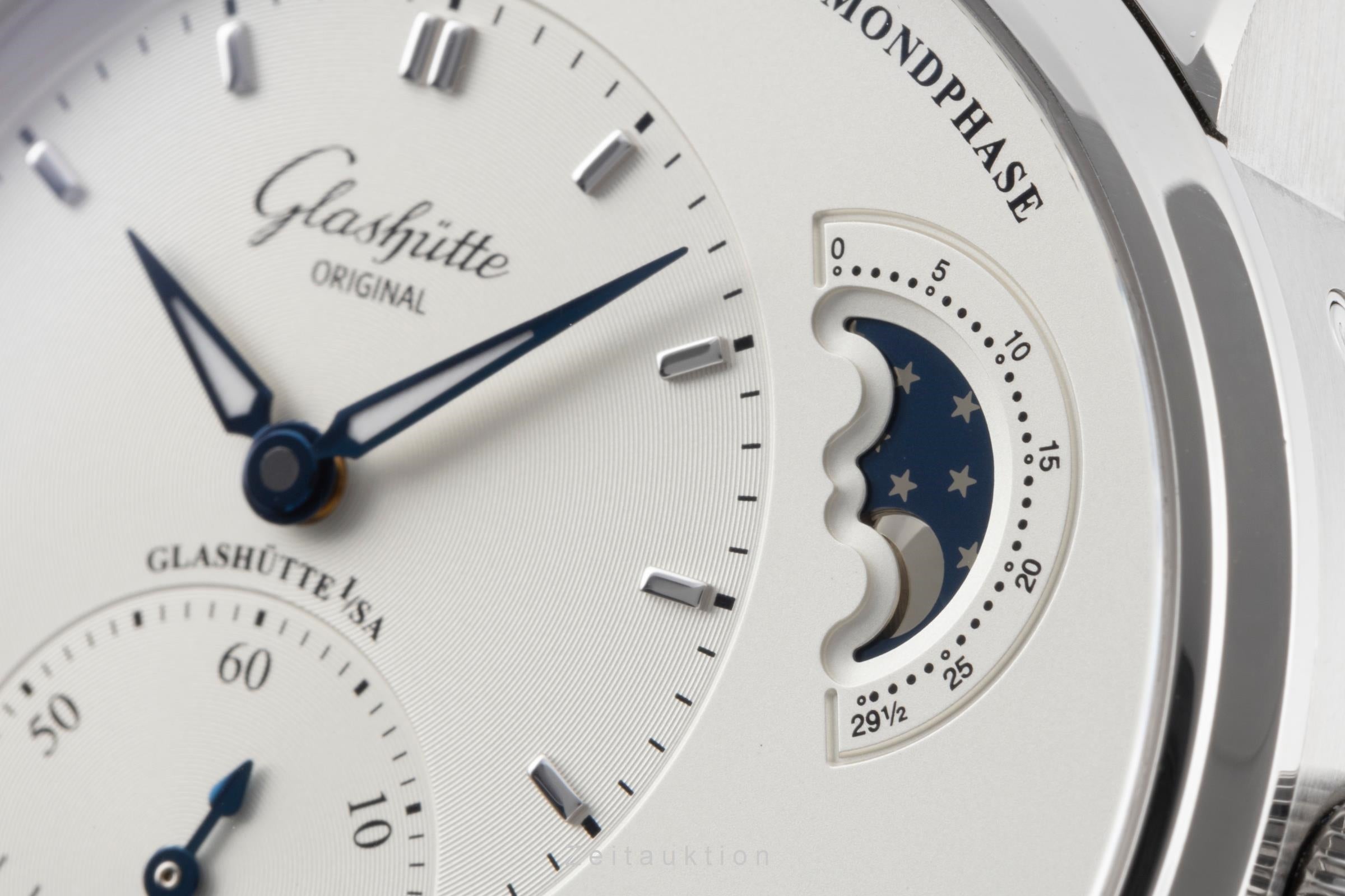 Glashütte PanoMaticLunar acier automatique montre pour hommes 1-90-02-42-32-05 LP: 11800EUR  [2504772]