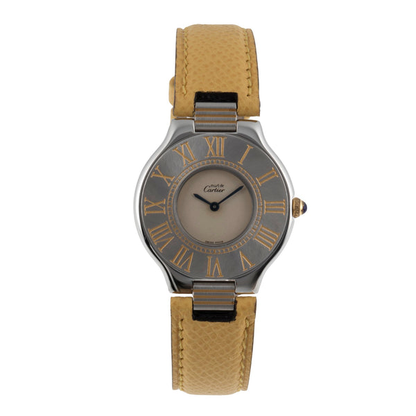 Cartier Must De Cartier 21 acero / banado en oro cuarzo reloj para damas  W1000844  [2504786]