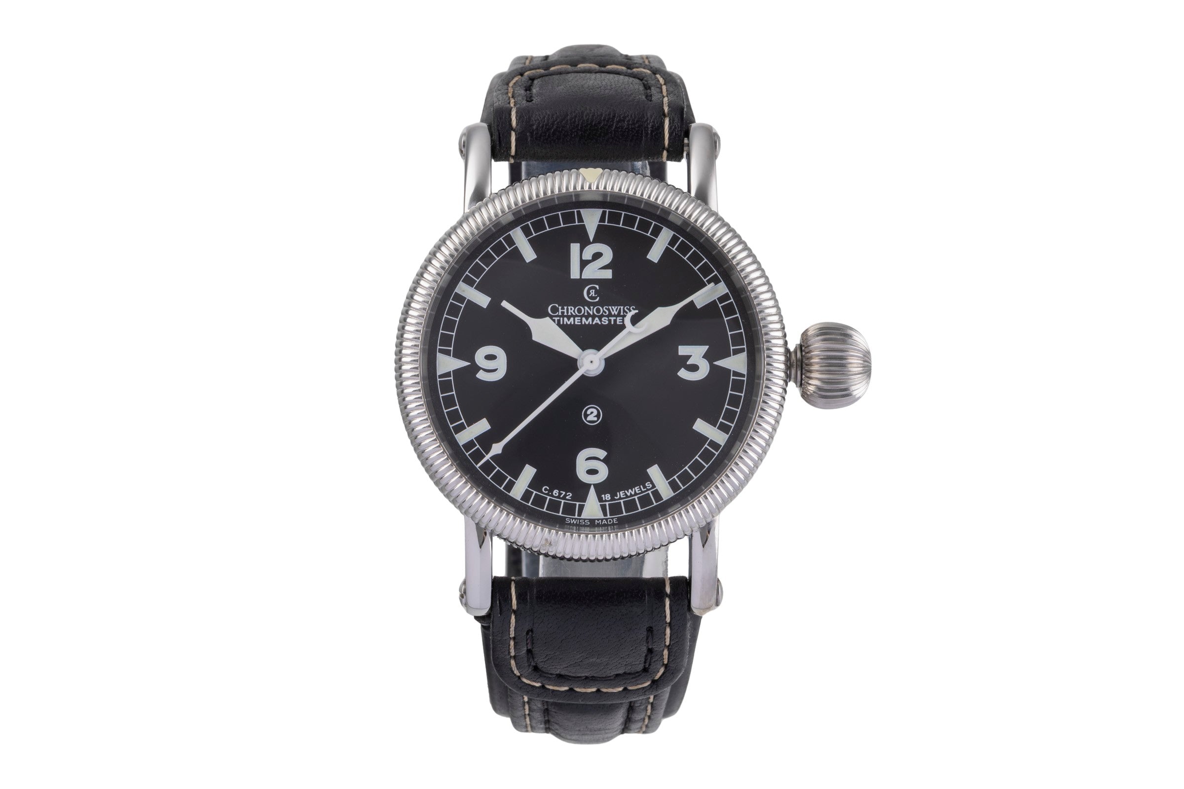 Chronoswiss Timemaster 44 Edelstahl Handaufzug Herrenuhr Ref. CH6233SW B&P 2001 [2504799]