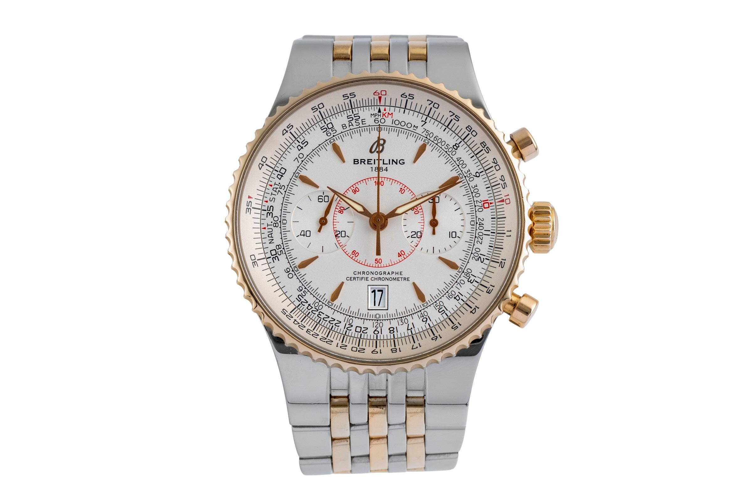 Breitling Montbrillant cronografo acciaio / oro automatismo orologio da uomo C23340  [2504807]