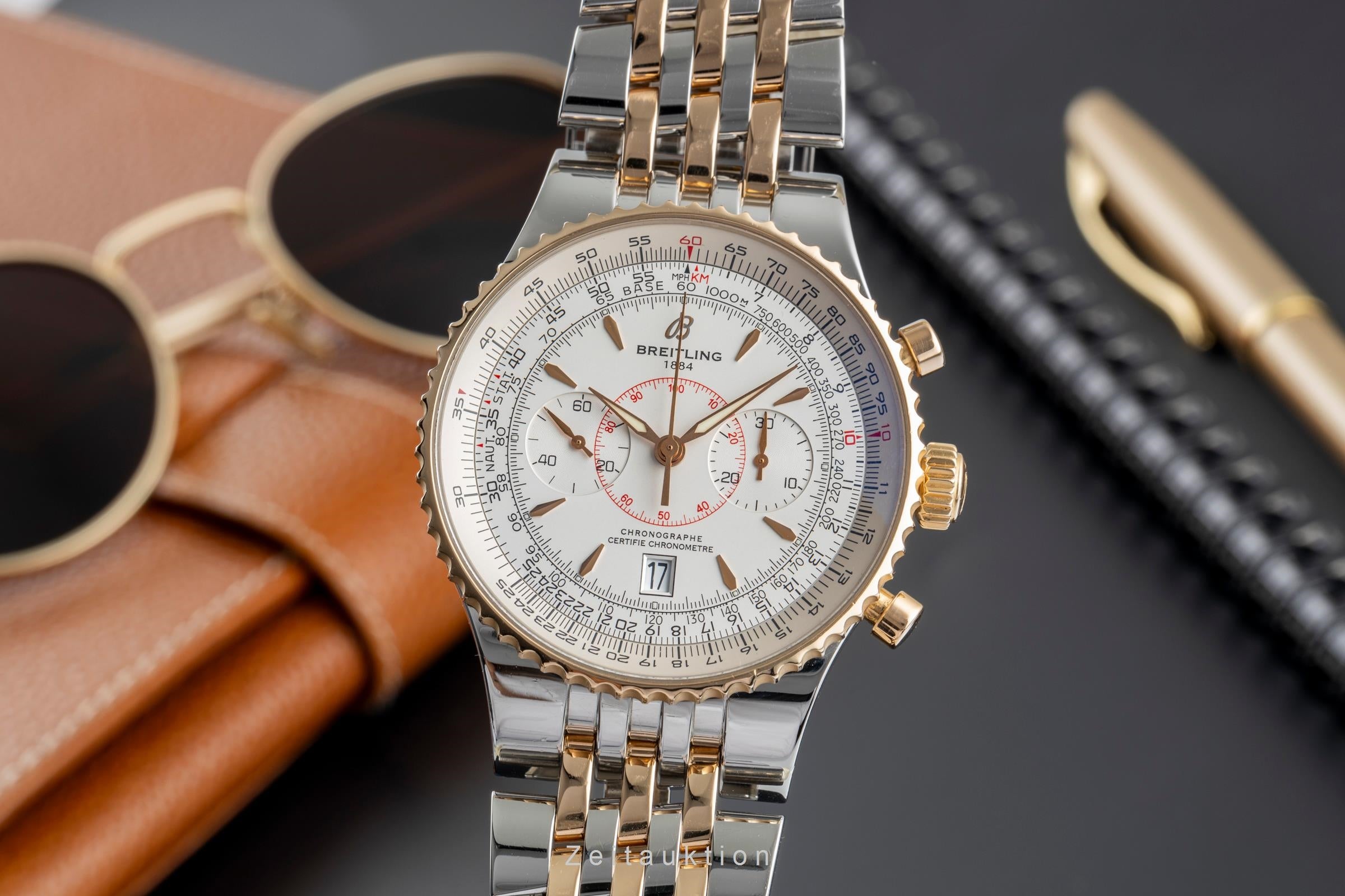 Breitling Montbrillant cronografo acciaio / oro automatismo orologio da uomo C23340  [2504807]